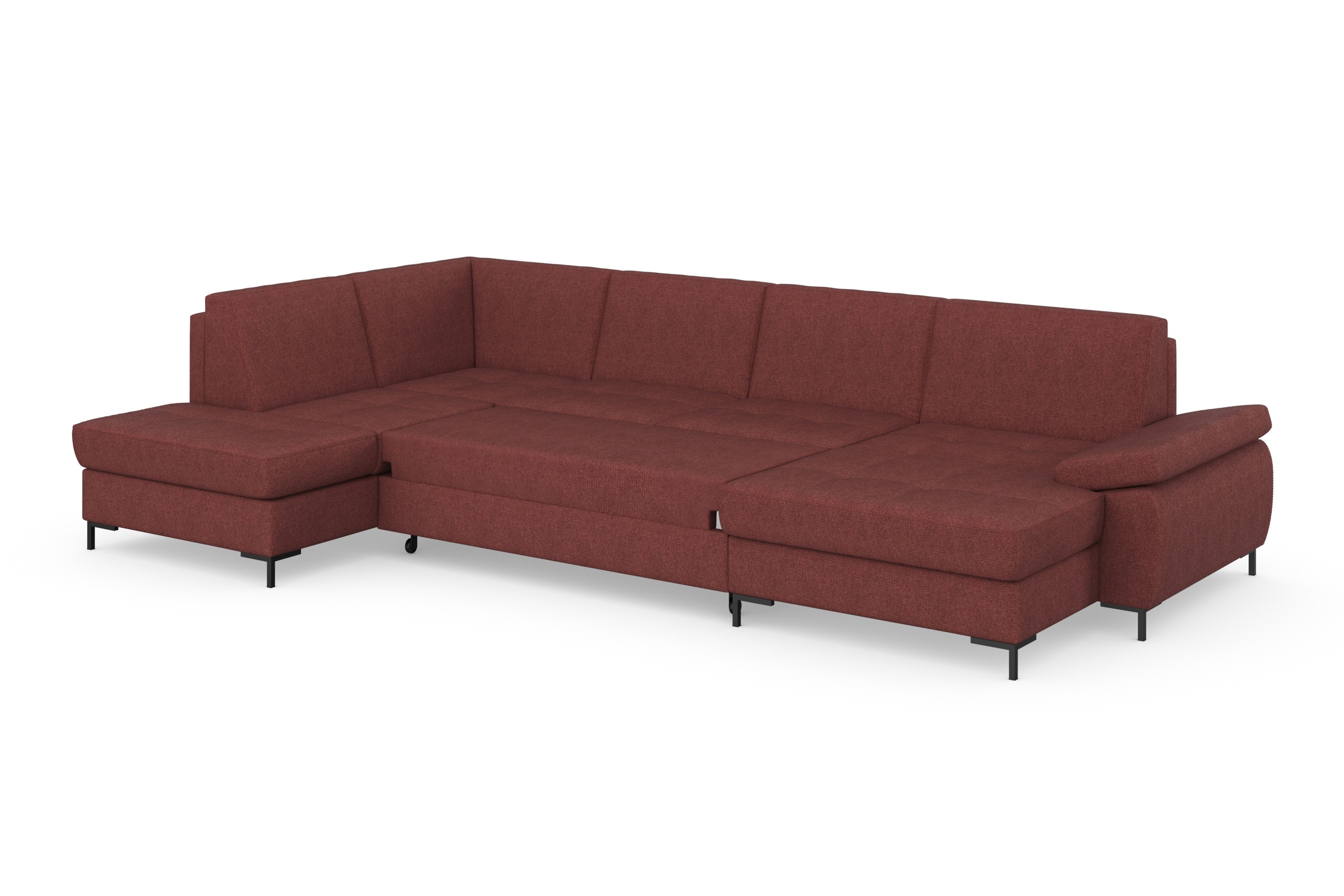 DOMO collection Wohnlandschaft »Capelo, komfortabel, klare Linien zeichnen dieses Design aus, U-Form«, mit Armteilverstellung, wahlweise mit Bettfunktion, Federkern