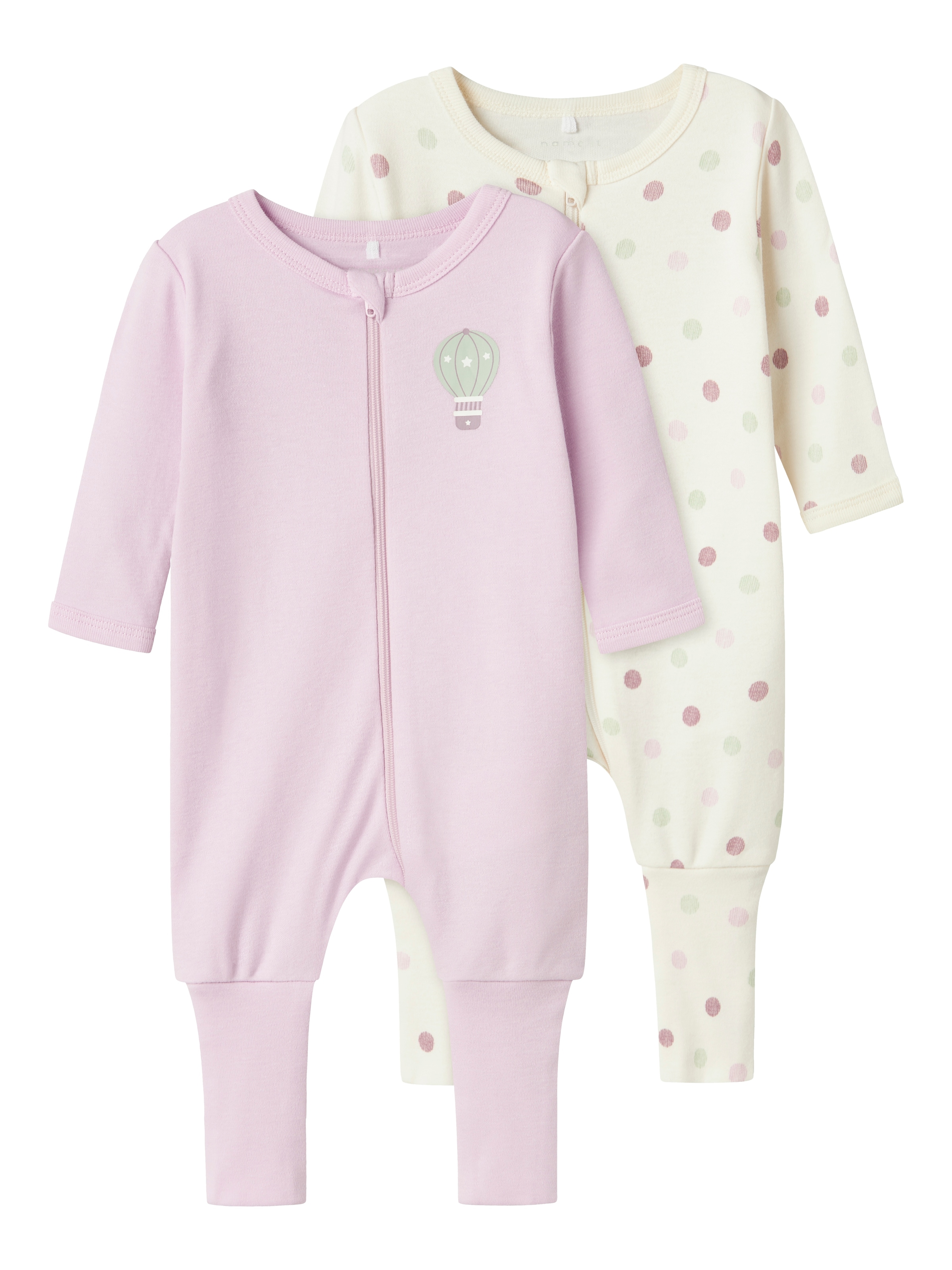 Name It Schlafanzug »NBFNIGHTSUIT 2P ZIP FF JET DOT NOOS« Packung, 2 tlg.