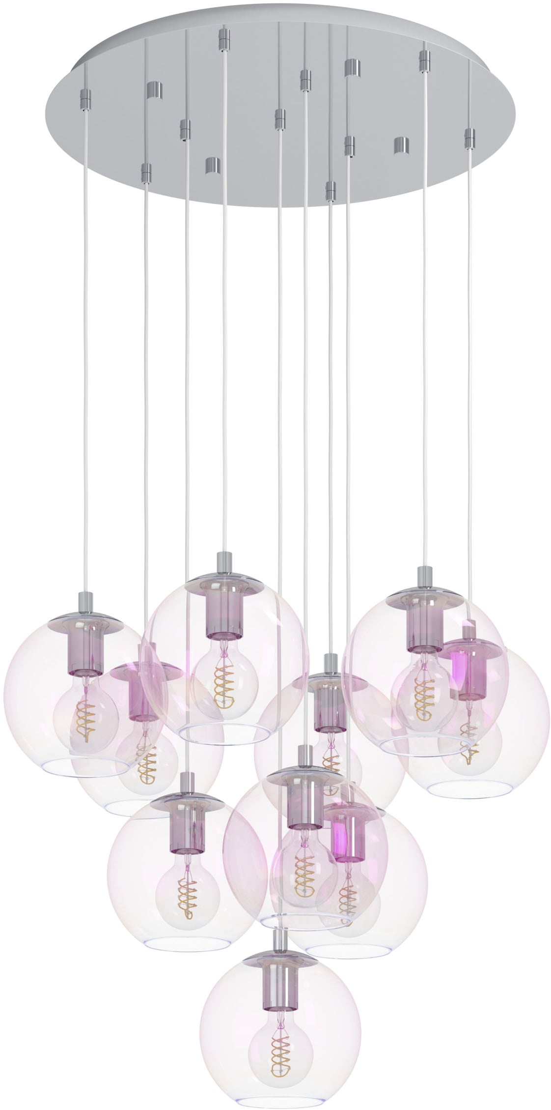 EGLO Hängeleuchte »ARISCANI 2 Pendellampe - Stahl - E27 - 10X60W - IP20« E27 1 Stk. HHängelampe, Deckenlampe, Wohnzimmer, Esszimmer, 110 x Ø64,5 cm