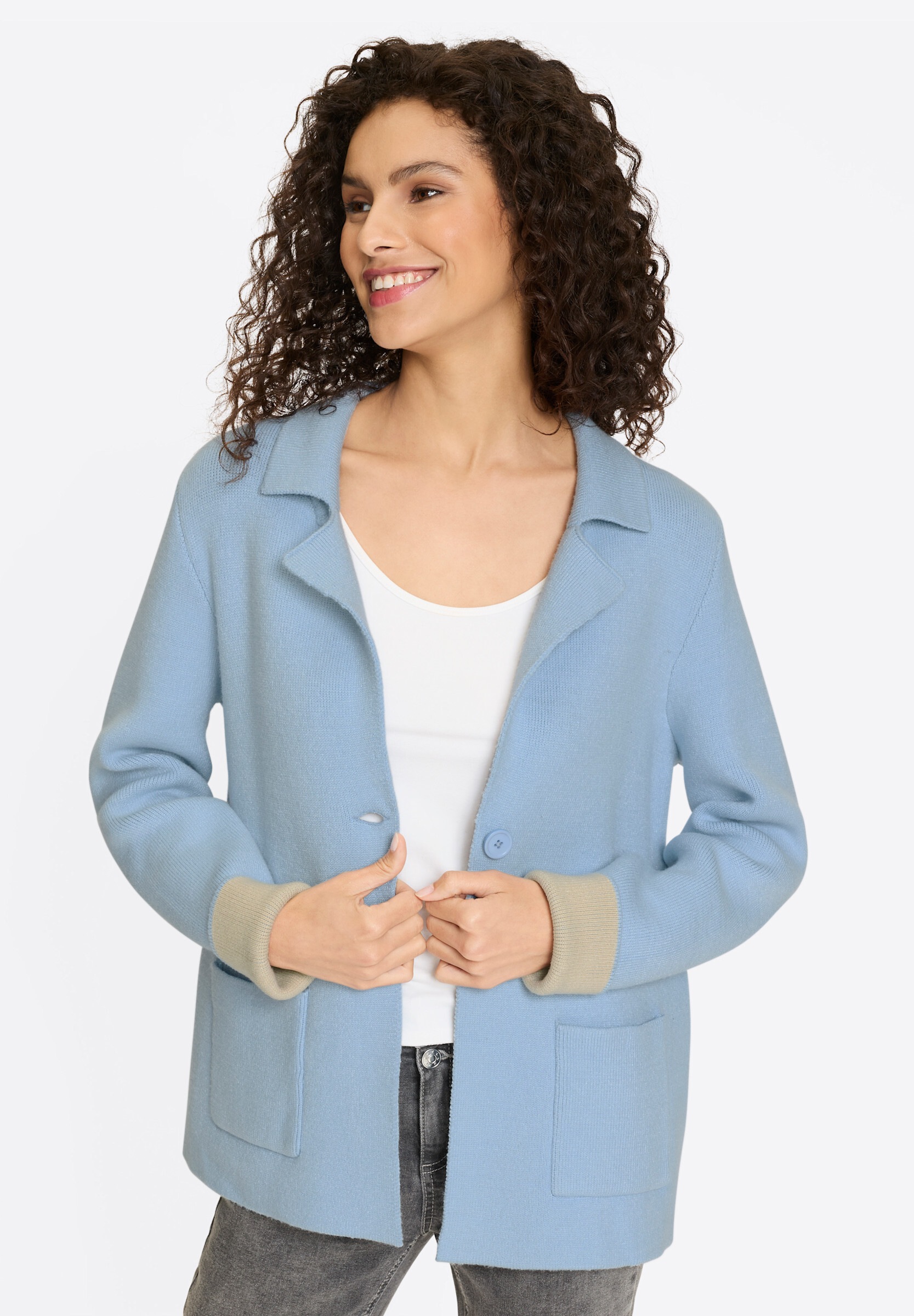 heine Strickjacke »Strickblazer Cardigan in Two-tone-Optik«