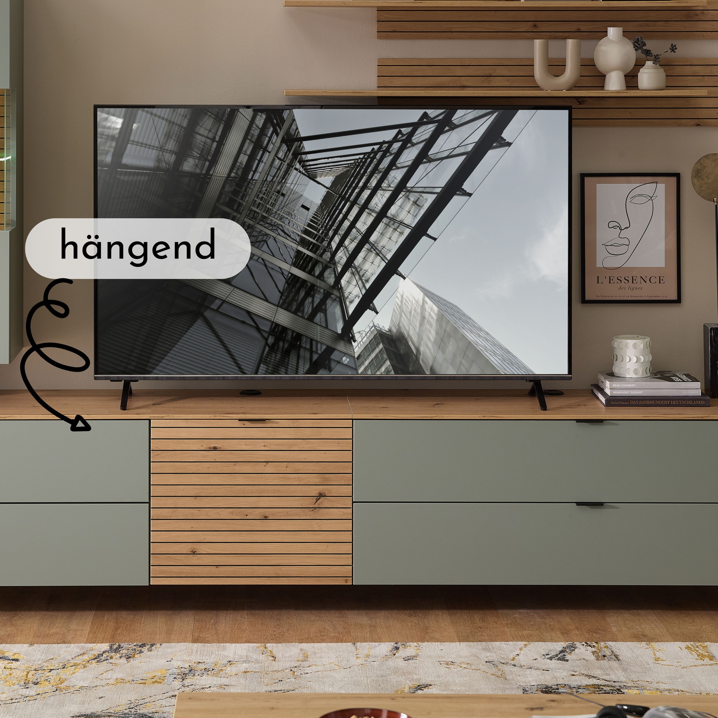 Innostyle TV-Schrank »INA TV-Lowboard, 60 x 51 x 44 cm (B/H/T)« 1 Stk. tlg. stehend/hängend verwendbar, 1 türig, Softclose