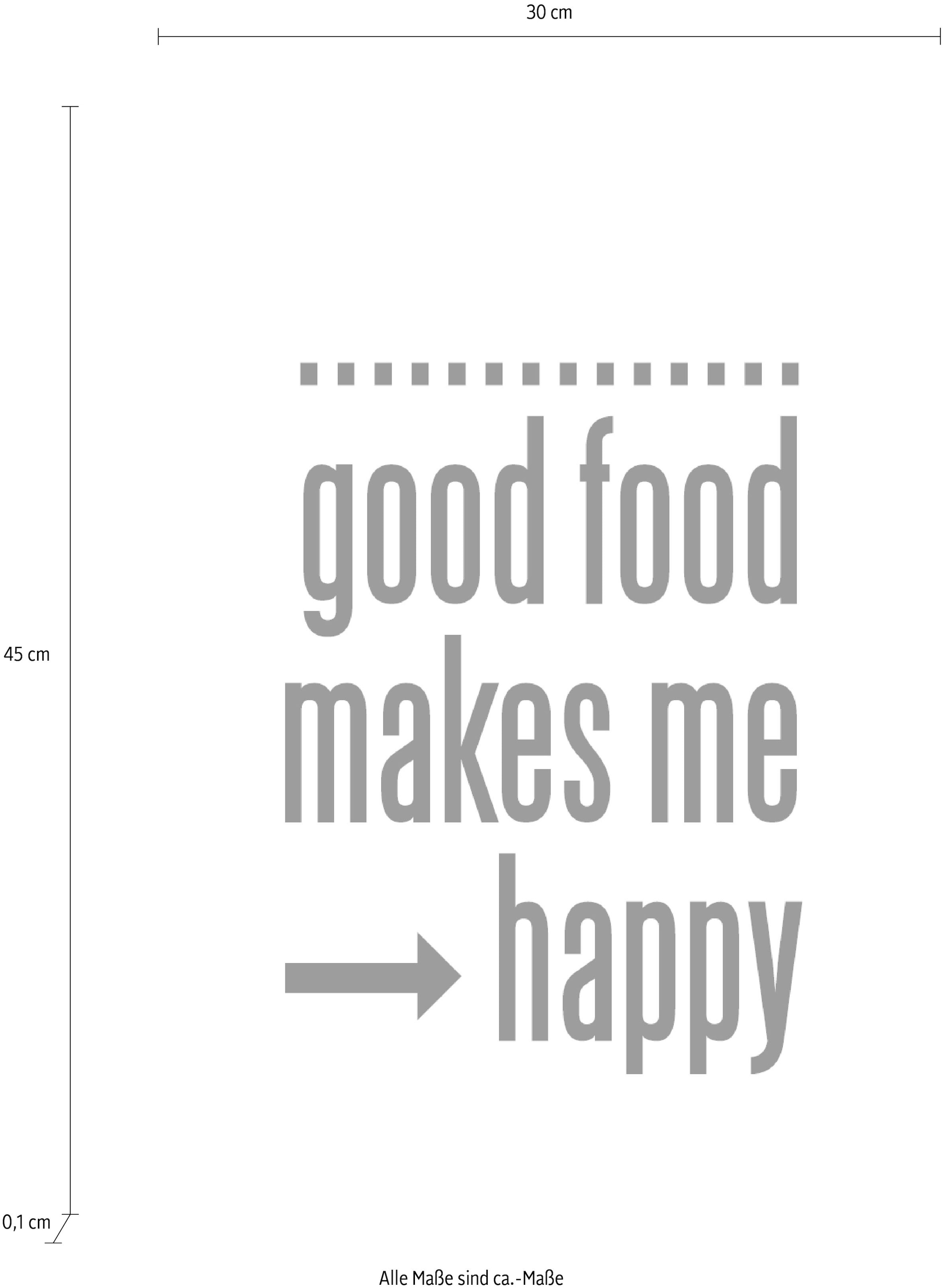 queence Wanddekoobjekt »Good im happy«, makes Shop - Schriftzug auf Online me food Stahlblech OTTO
