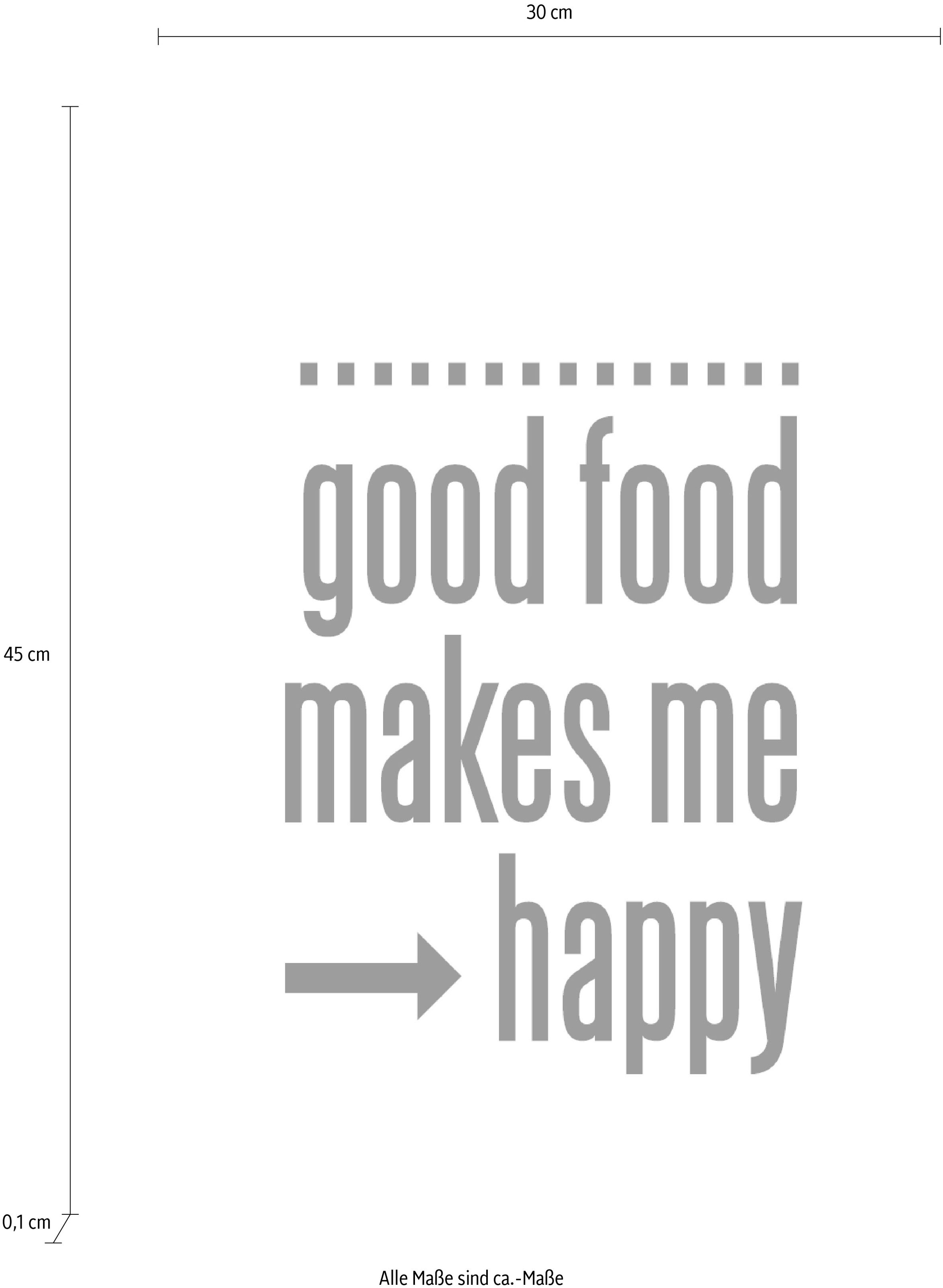 queence Wanddekoobjekt »Good food makes OTTO happy«, Stahlblech auf im Shop Online Schriftzug - me