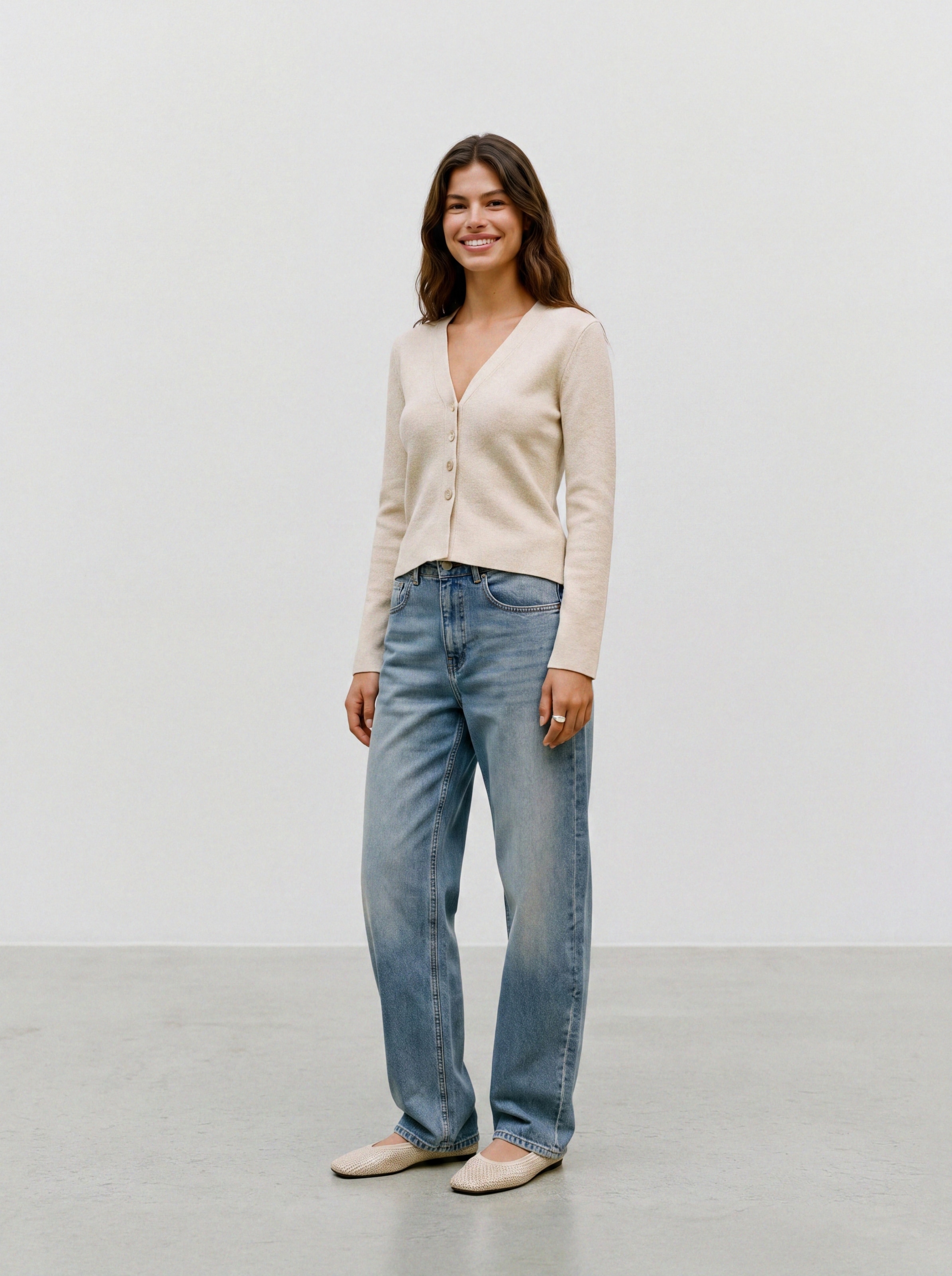 Vero Moda Strickjacke »VMMILLE LS V-NECK CARDIGAN NOOS« Materialmix mit Wolle