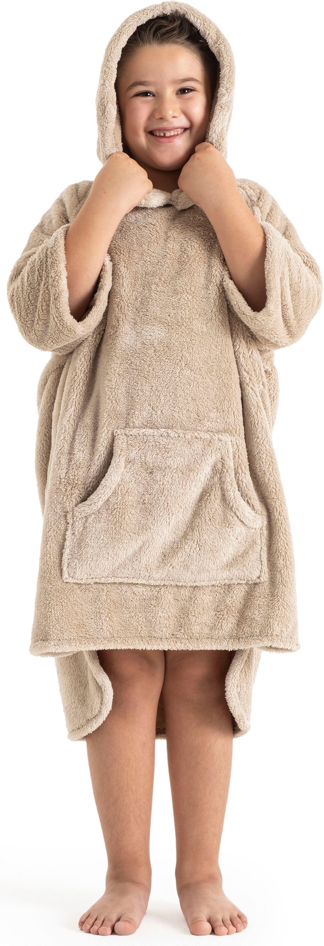 my home Badeponcho »Lillou, für Kinder, ideal für Urlaub oder im Schwimmbad« 1 Stk. weich und kuschelig, Fleece, plüsch, Surfponcho