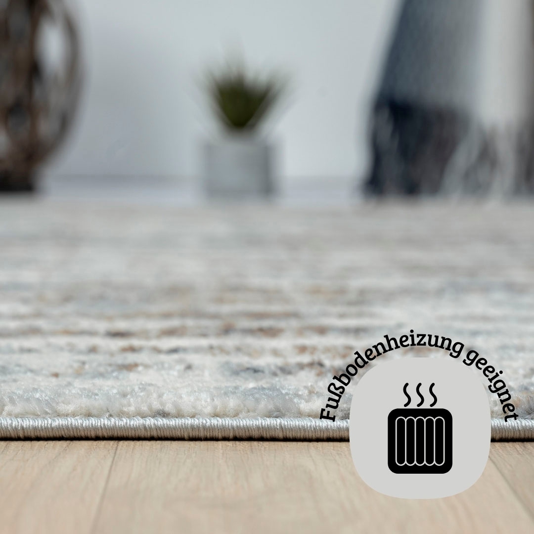 OTTO home Teppich »Liorra« rechteckig 8 mm Höhe Kurzflor, modernes Design, pflegeleicht, Wohnzimmer