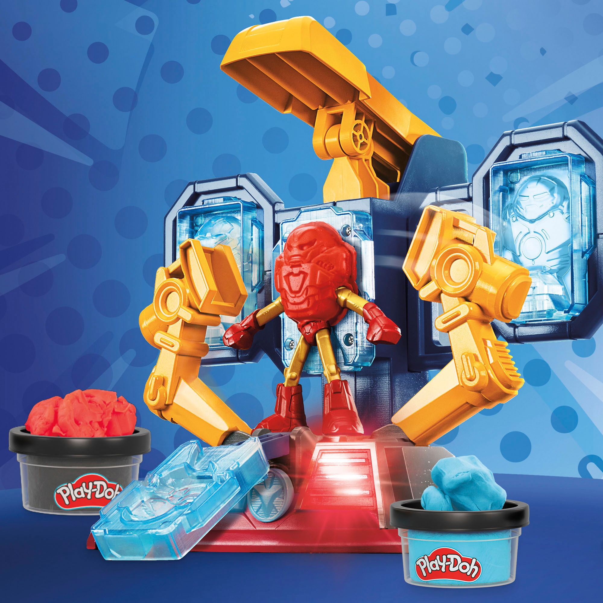 Hasbro Knete »Play-Doh, Marvel Iron Man Buntes Labor«, mit Licht und Sound