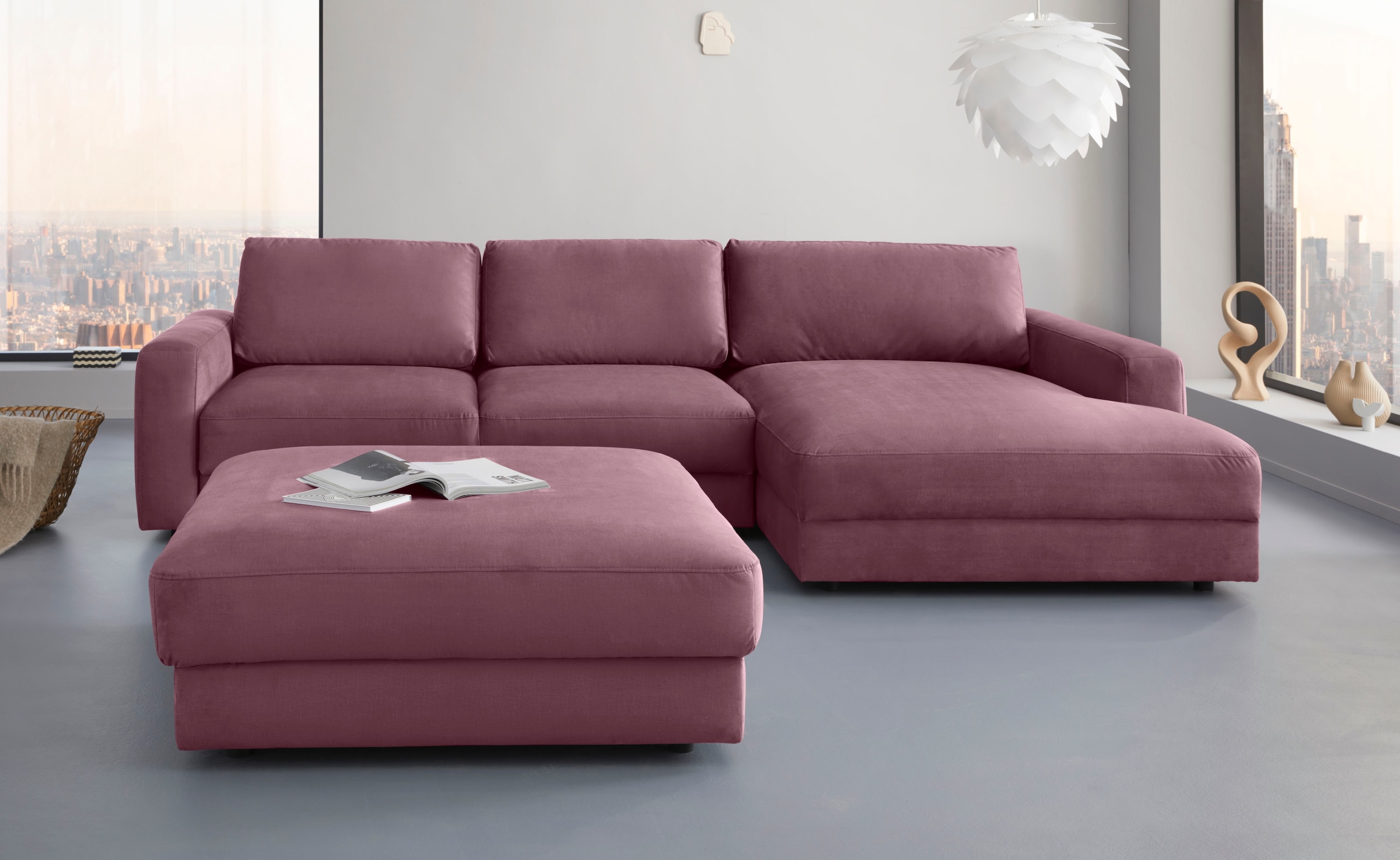 Places of Style Ecksofa »Bloomfield, L-Form«, wahlweise mit Bettfunktion und Bettkasten