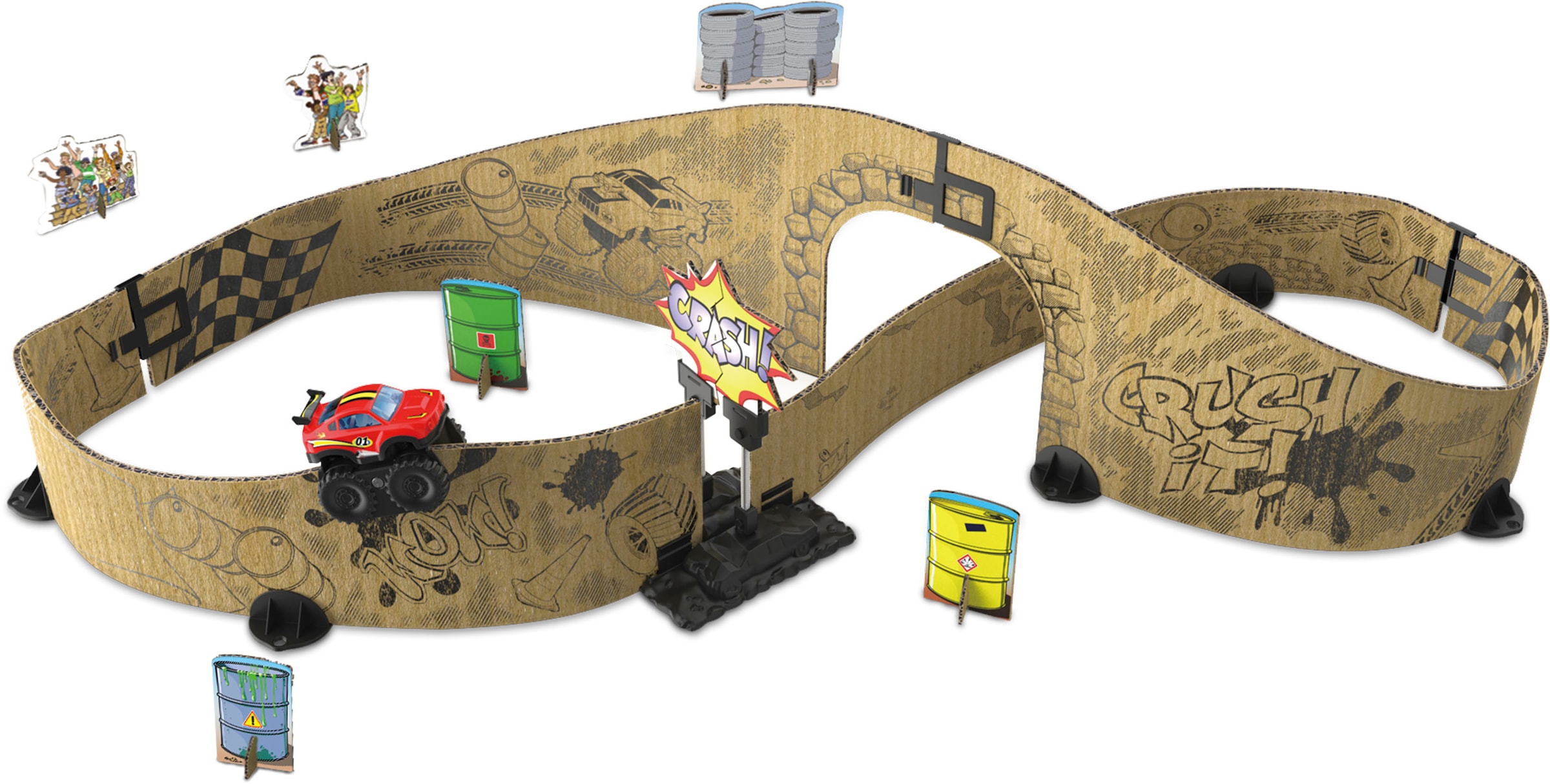 Vtech® Spielzeug-Monstertruck »Car-Board Racers - Monster-Advnture Set«, aus recyceltem Material