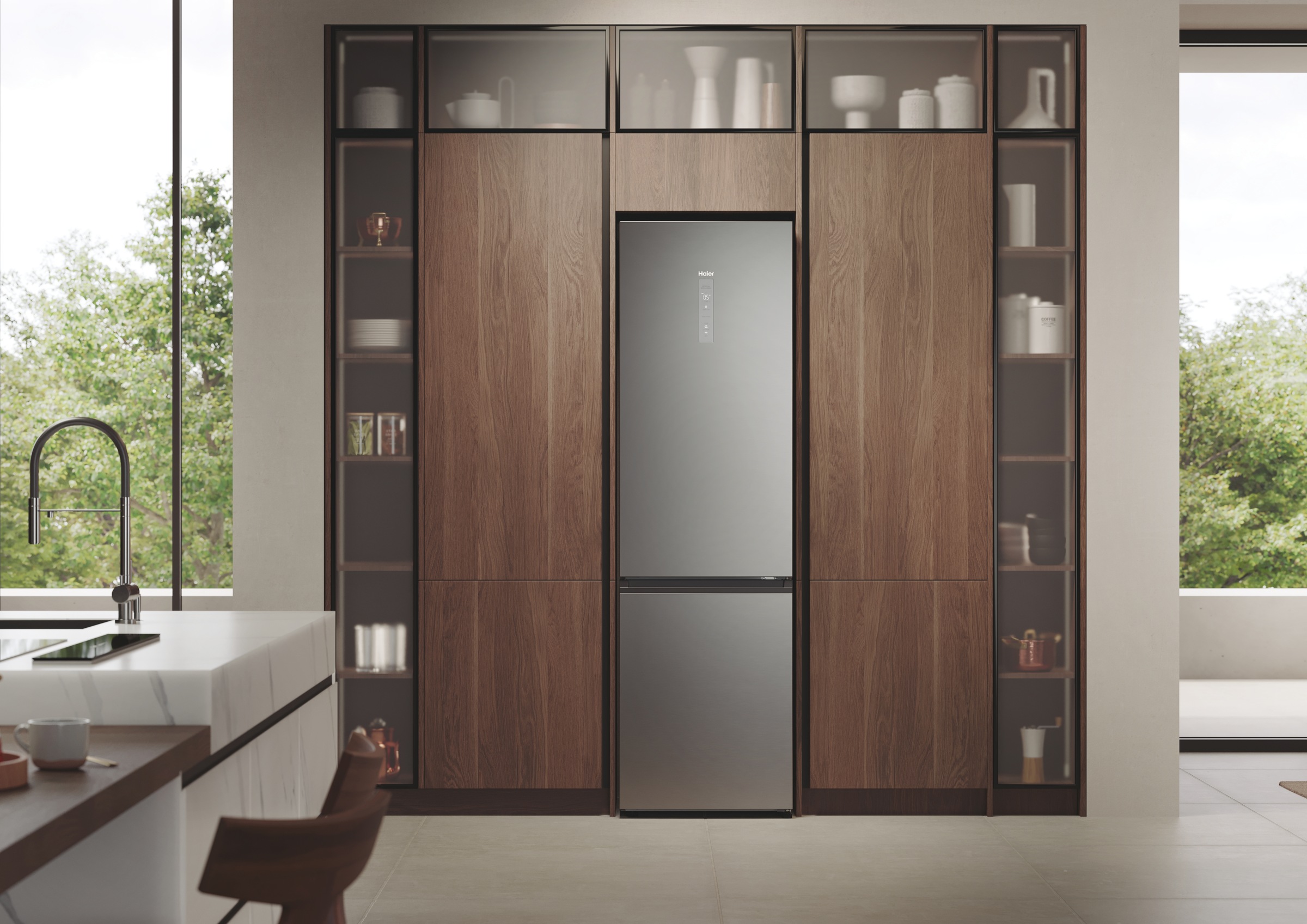 Haier Kühl-/Gefrierkombination Combi 2D 60 »HDPW7620ANPK« 205 cm hoch 59,5 cm breit Daylight: LED-Lichtsäule für optimale Sicht