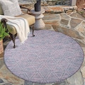 Carpet City Teppich »Palm«, rund, 5 mm Höhe, Wetterfest & UV-beständig, für Balkon, Terrasse, Flur, Küche, flach gewebt