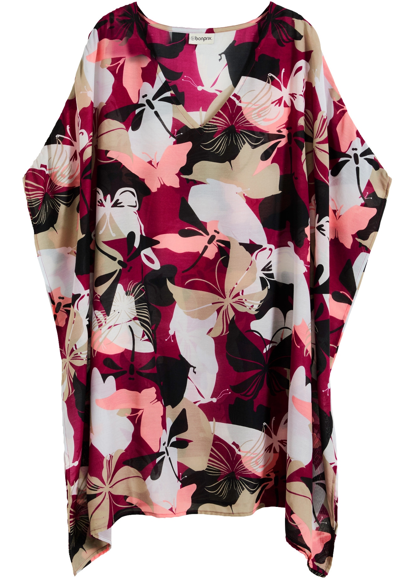 bonprix Tunikakleid Oversize-Passform, Kurzarm-Design, aus Polyester, mit Druck