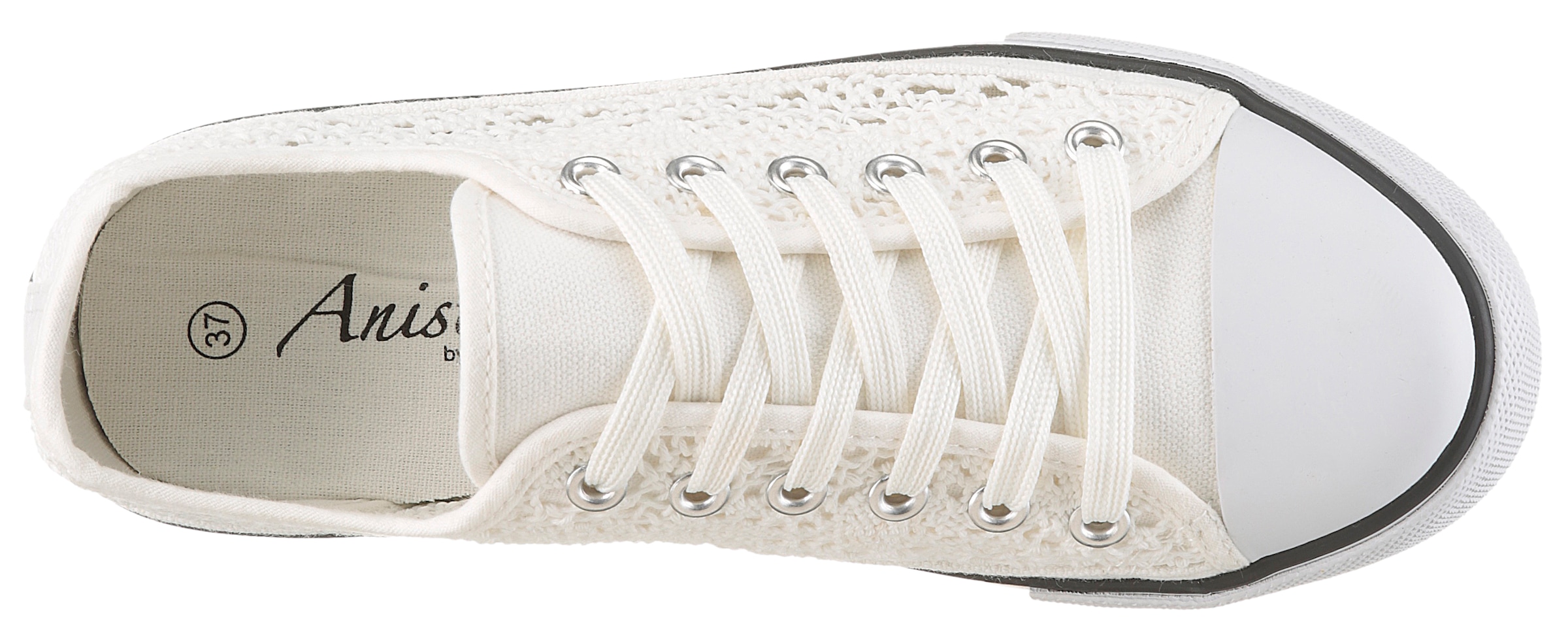 Aniston SHOES Sneaker  Schnürschuh, Freizeitschuh in Häkeloptik - NEUE KOLLEKTION