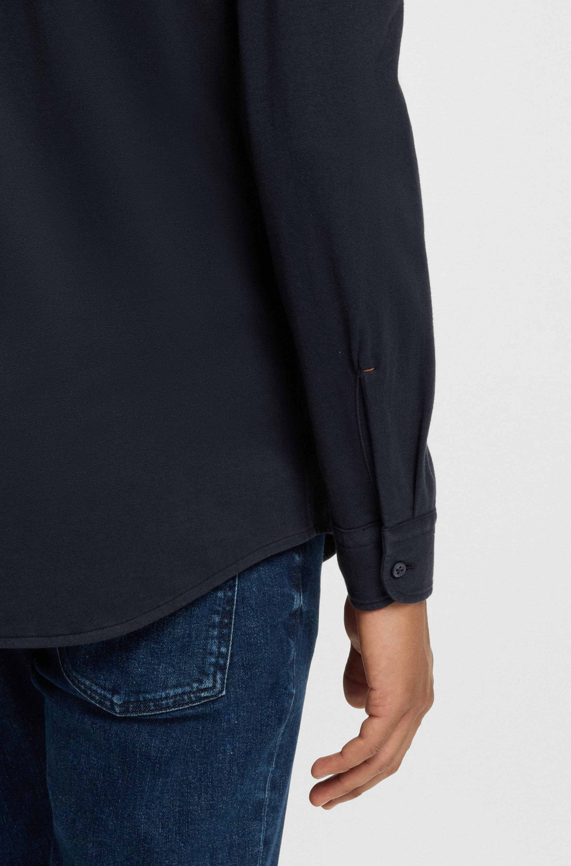 BOSS ORANGE Langarmhemd »Myjersey«, mit Logo-Stickerei
