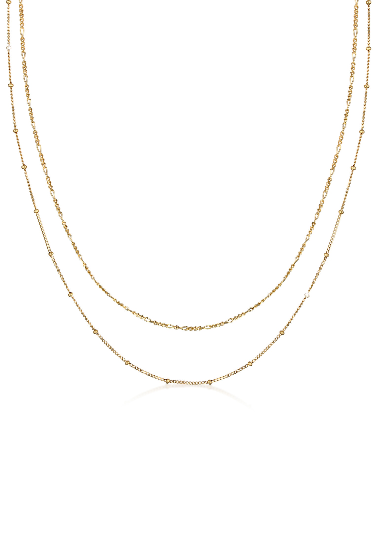 Elli Ketten-Set »Halskette Choker Set (2tlg) Figaro Panzer Kugel 925 Silber«