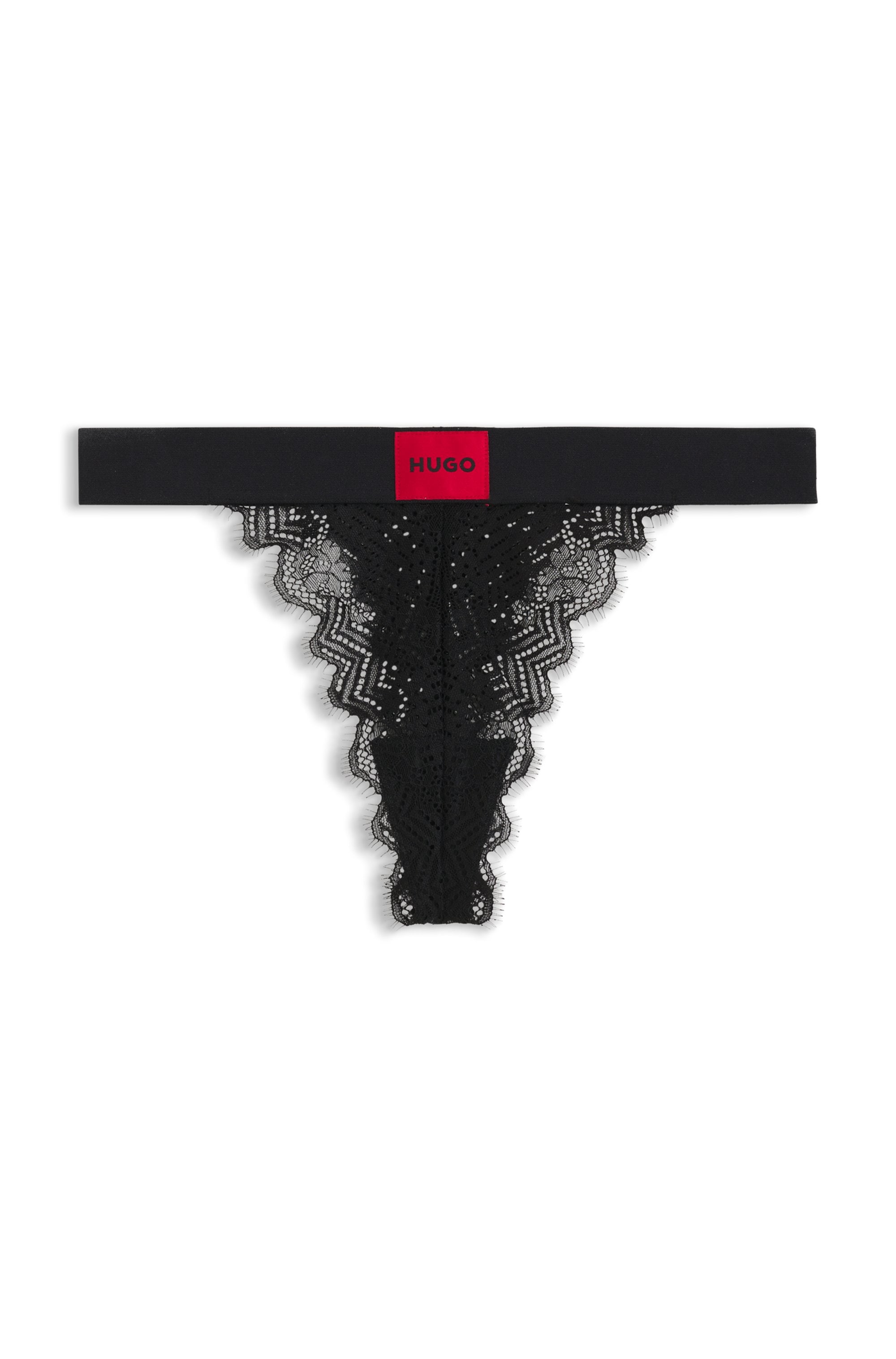 HUGO Underwear String »STRING RL LACE«, mit Logoschriftzug auf dem Bund