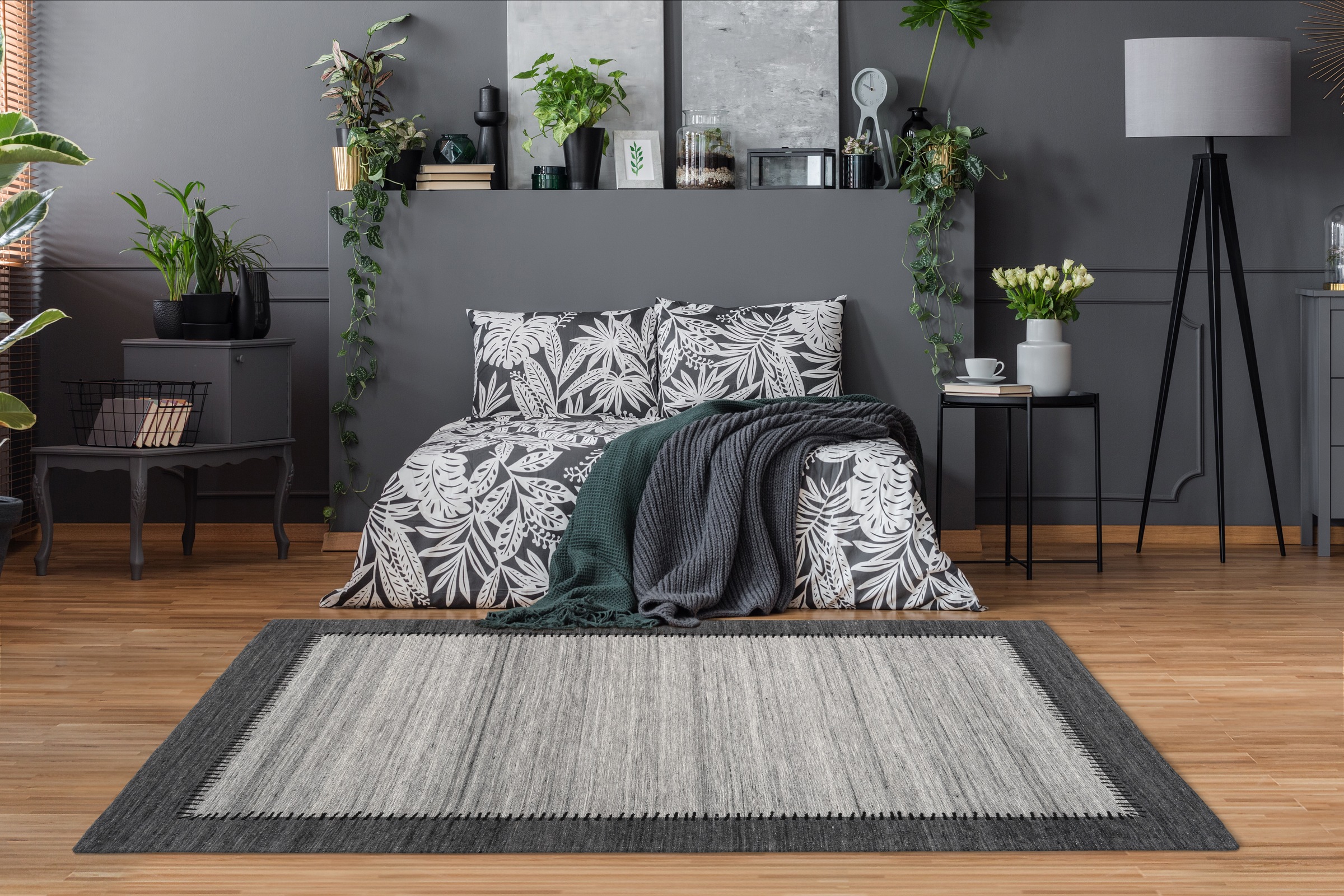 Kayoom Teppich »Phoenix 310«, rechteckig, 6 mm Höhe, Dezenter Jacquard-Teppich, Flachflor, Aus pflegeleichten Materialien