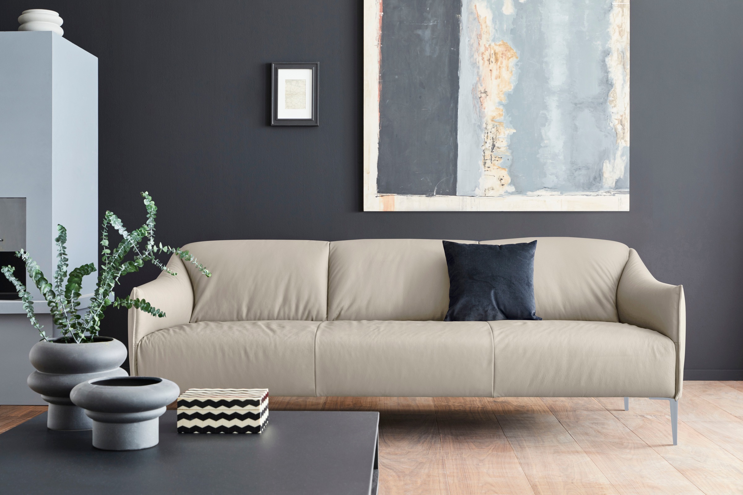 W.SCHILLIG 3-Sitzer »sally«, mit Metallfüßen in Silber matt, Breite 224 cm