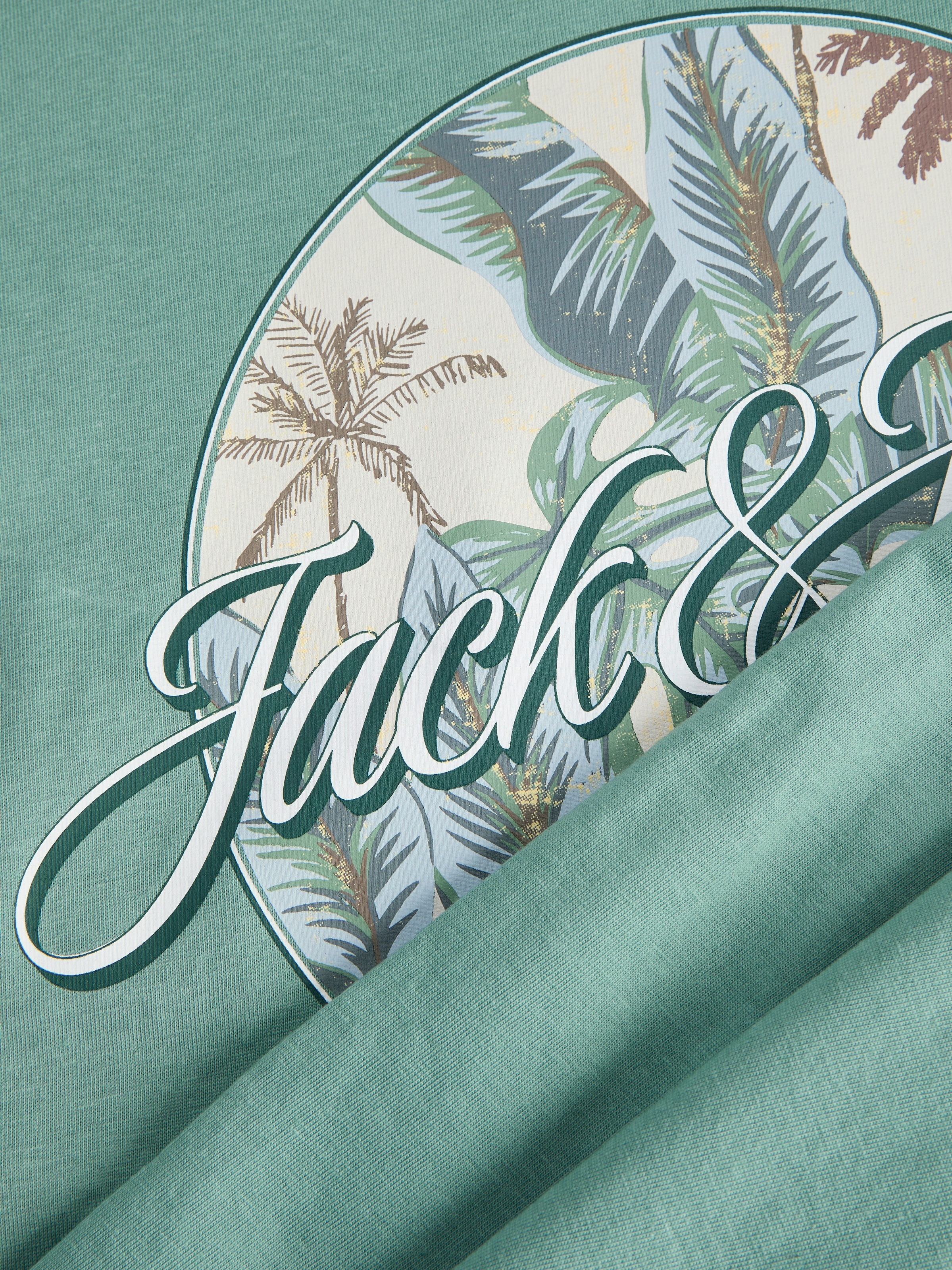 Jack & Jones Rundhalsshirt »JJHONOLULU SHAPE TEE SS CREW NECK« Baumwolle, regular fit