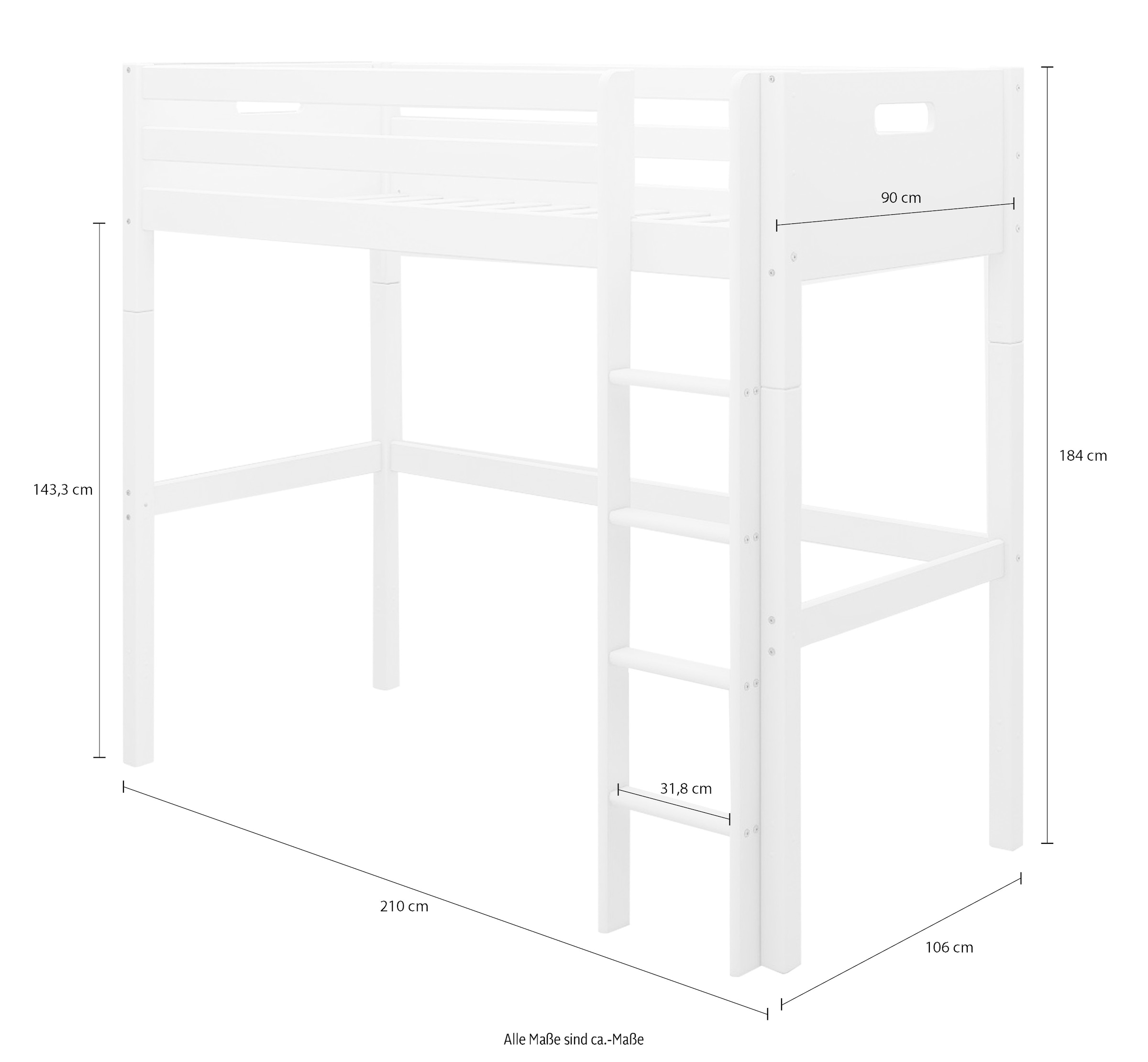 Thuka Hochbett »Thuka Nordic«, produziert by Flexa,Umbaubar in Einzelbett, incl Rollrost