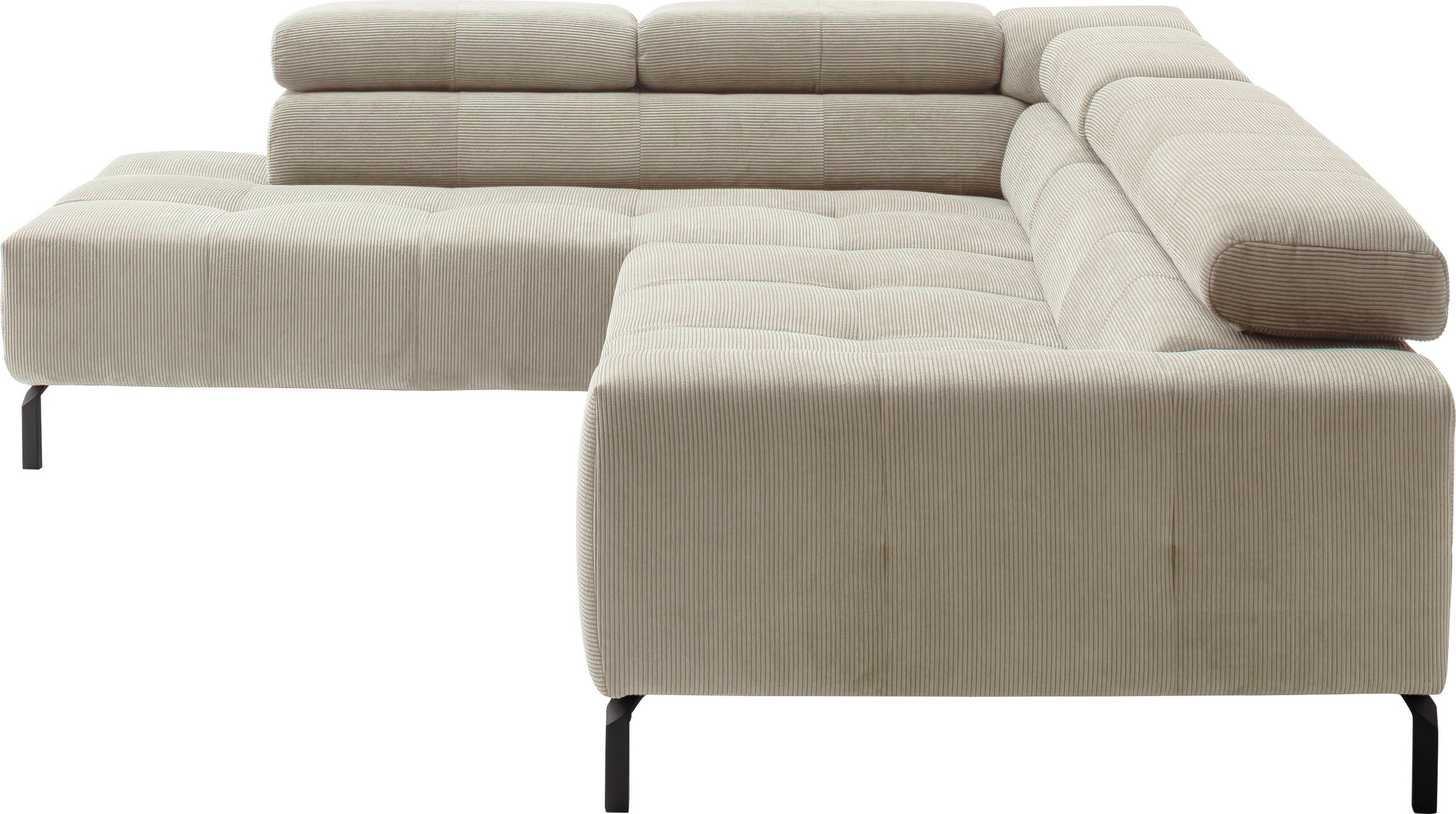 Places of Style Ecksofa »Claya, L-Form, incl. Kopfteilverstellung, Breite 276 cm«, wahlweise elektrischer Sitzvorzug
