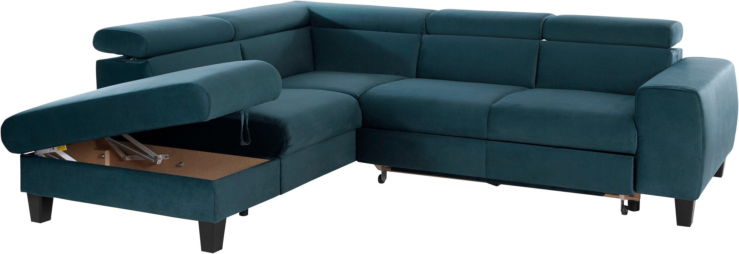 COTTA Polstergarnitur »Morven L-Form«, (Set), Set bestehend aus: Ecksofa mit Kopfteilverstellung & Hocker