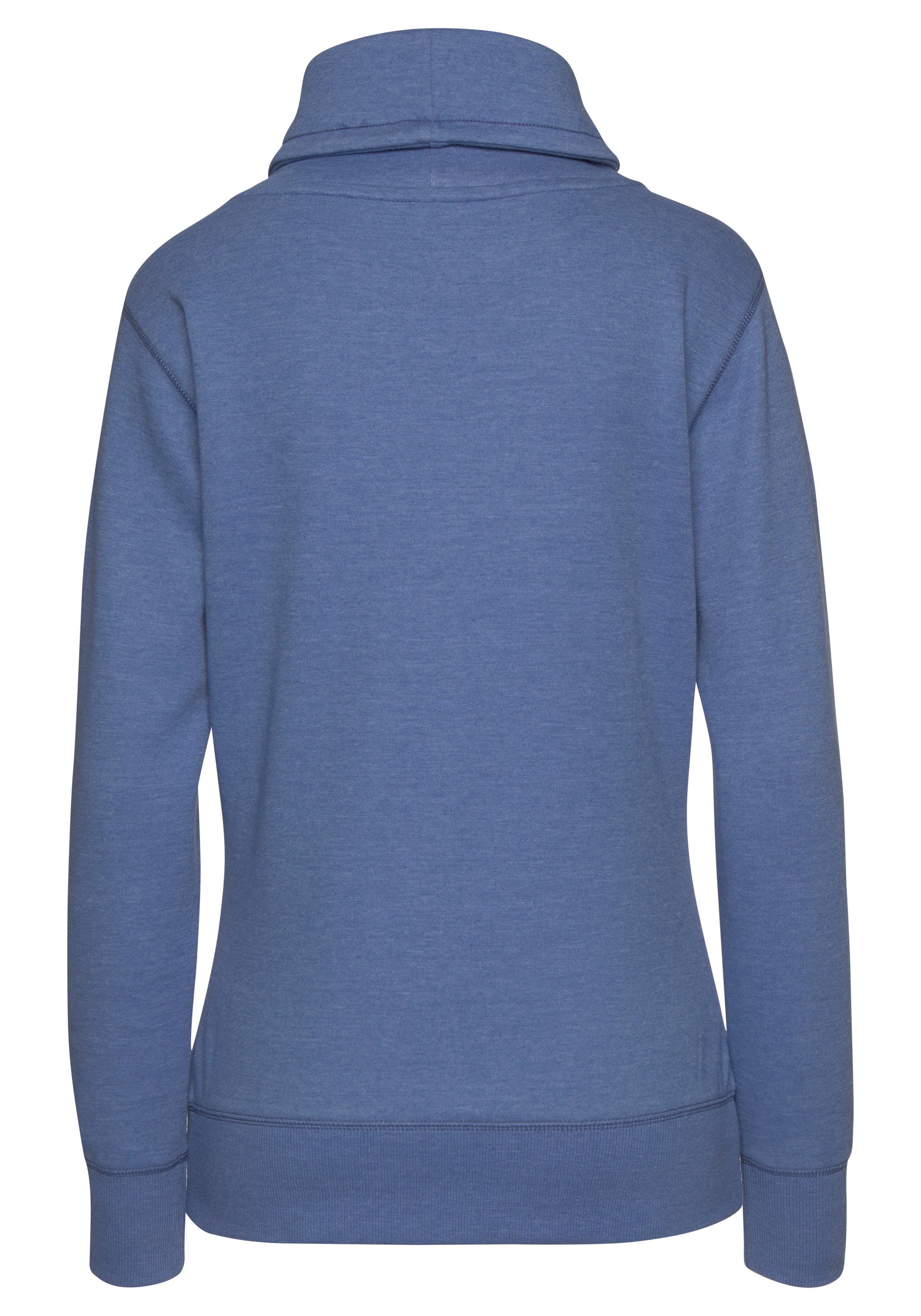 Bench. Loungewear Longsweatshirt, mit Stehkragen in Layeroptik und Kängurutasche, Loungewear