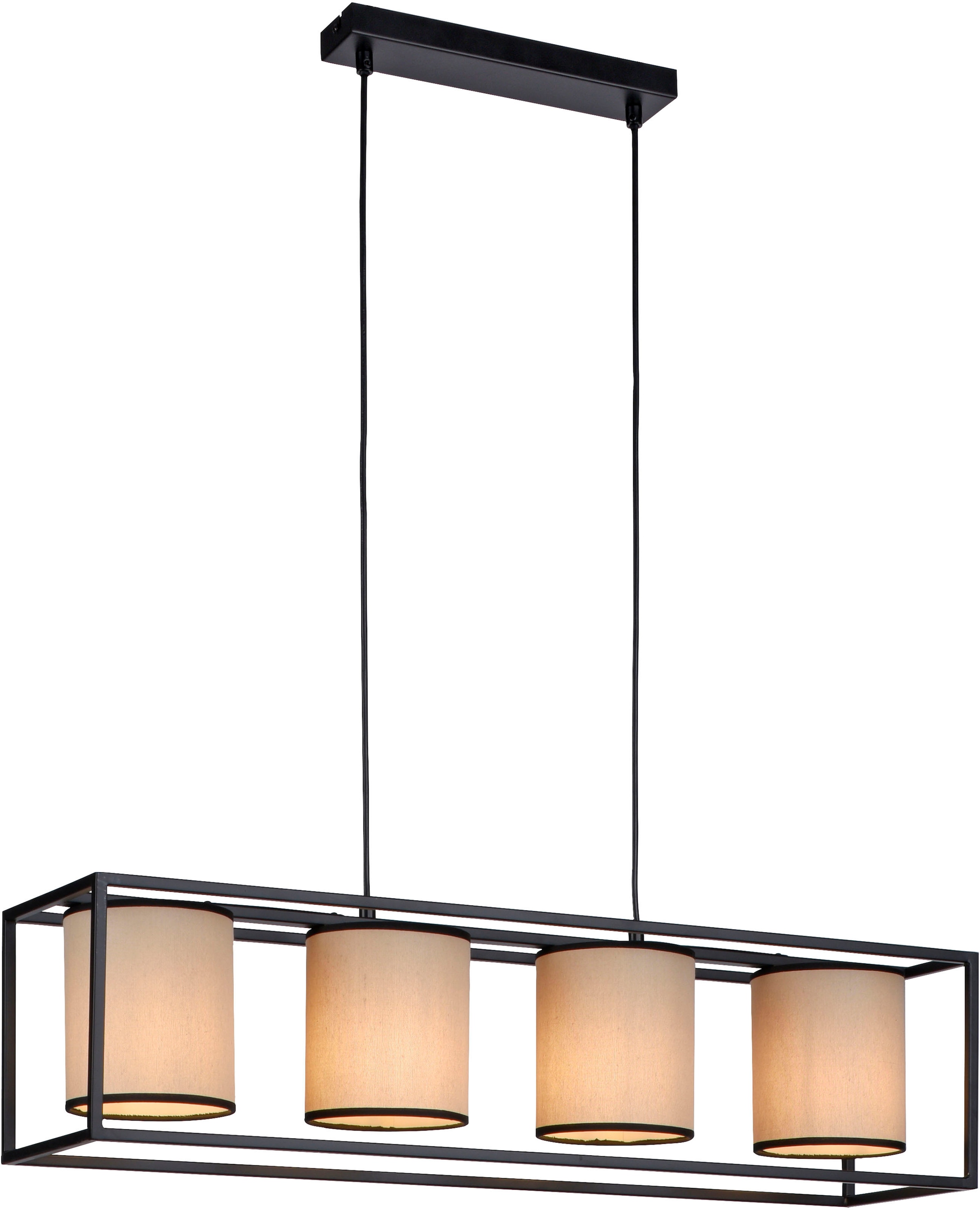 JUST LIGHT Pendelleuchte »RAVEN«, 4 flammig, Leuchtmittel E27 | ohne Leuchtmittel