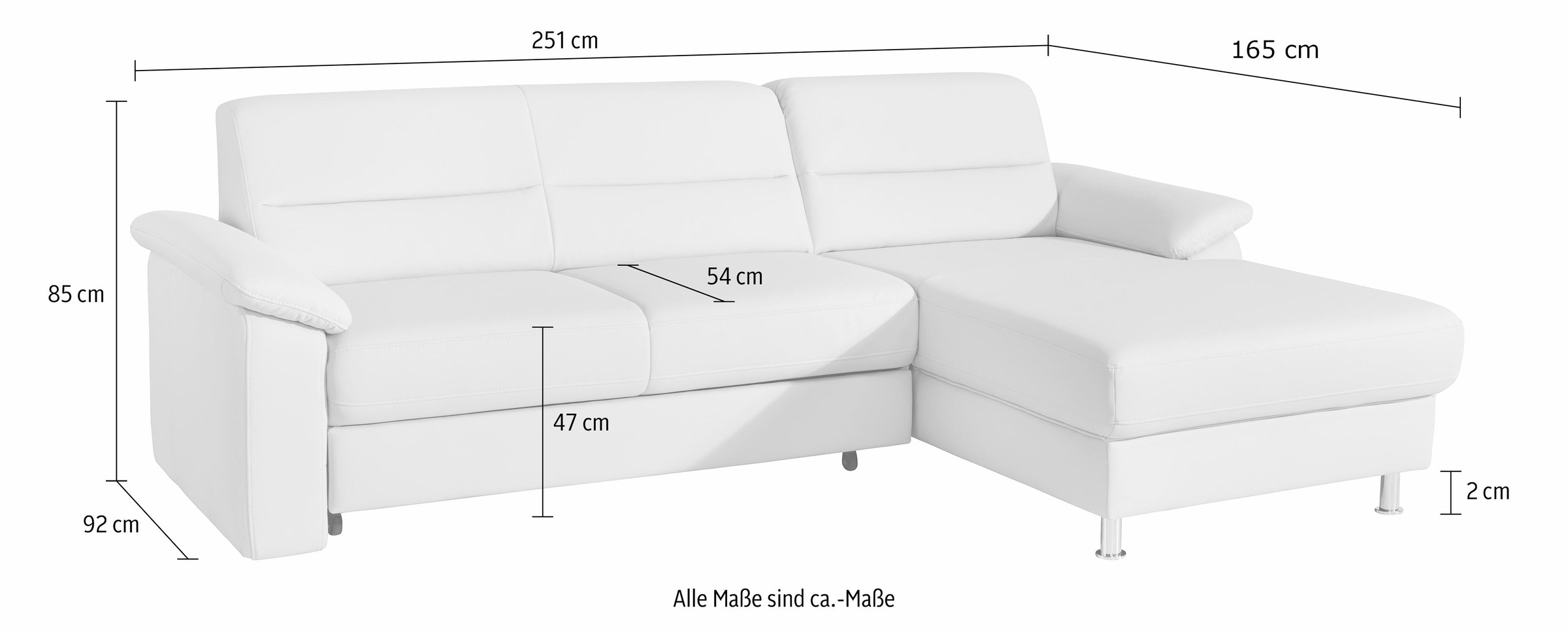 sit&more Ecksofa »Ascara L-Form«, inklusive Boxspring/Federkern-Polsterung, wahlweise mit Bettfunktion