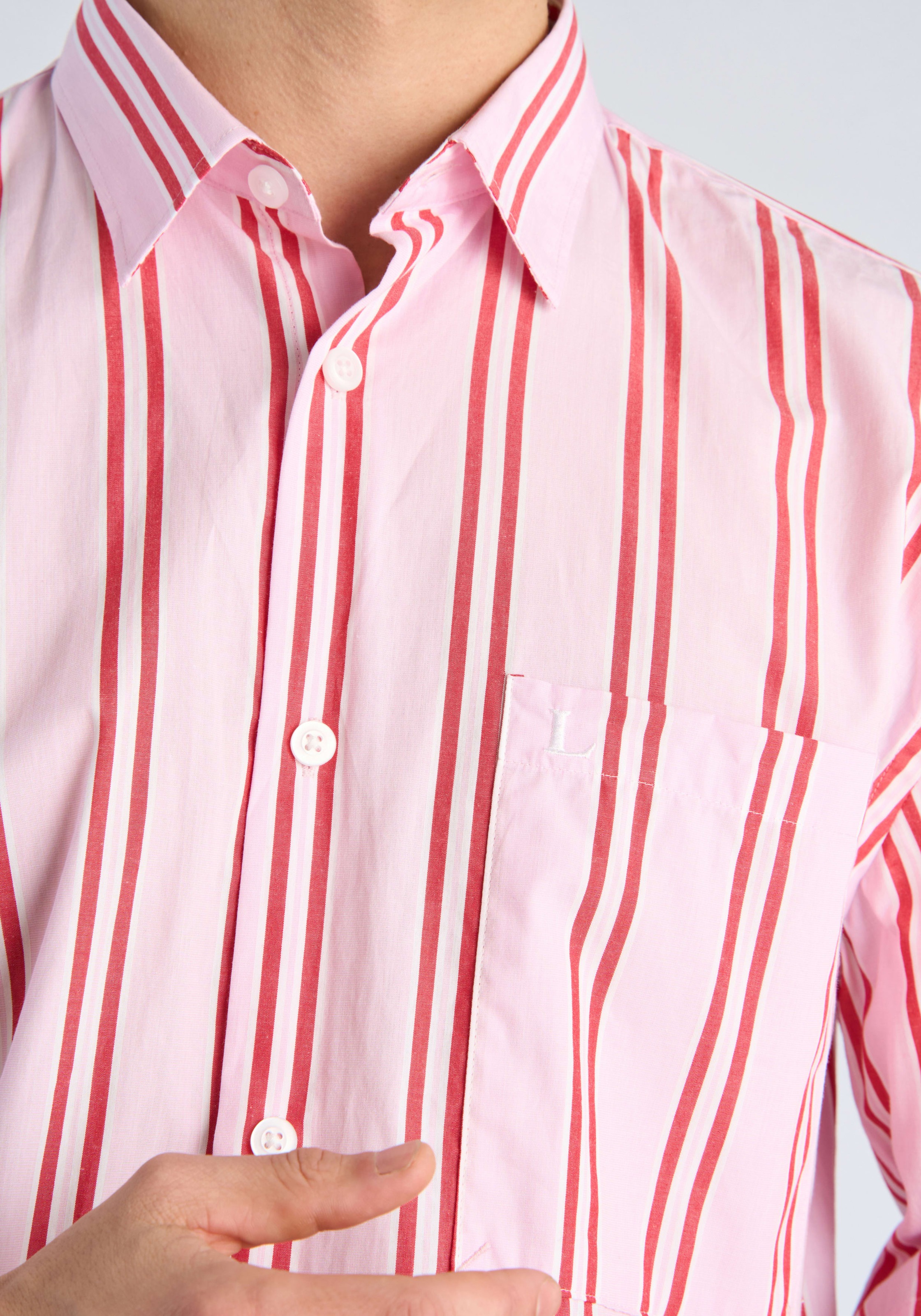LINDBERGH Streifenhemd mit Hemdkragen und Knopfleiste / relaxed fit