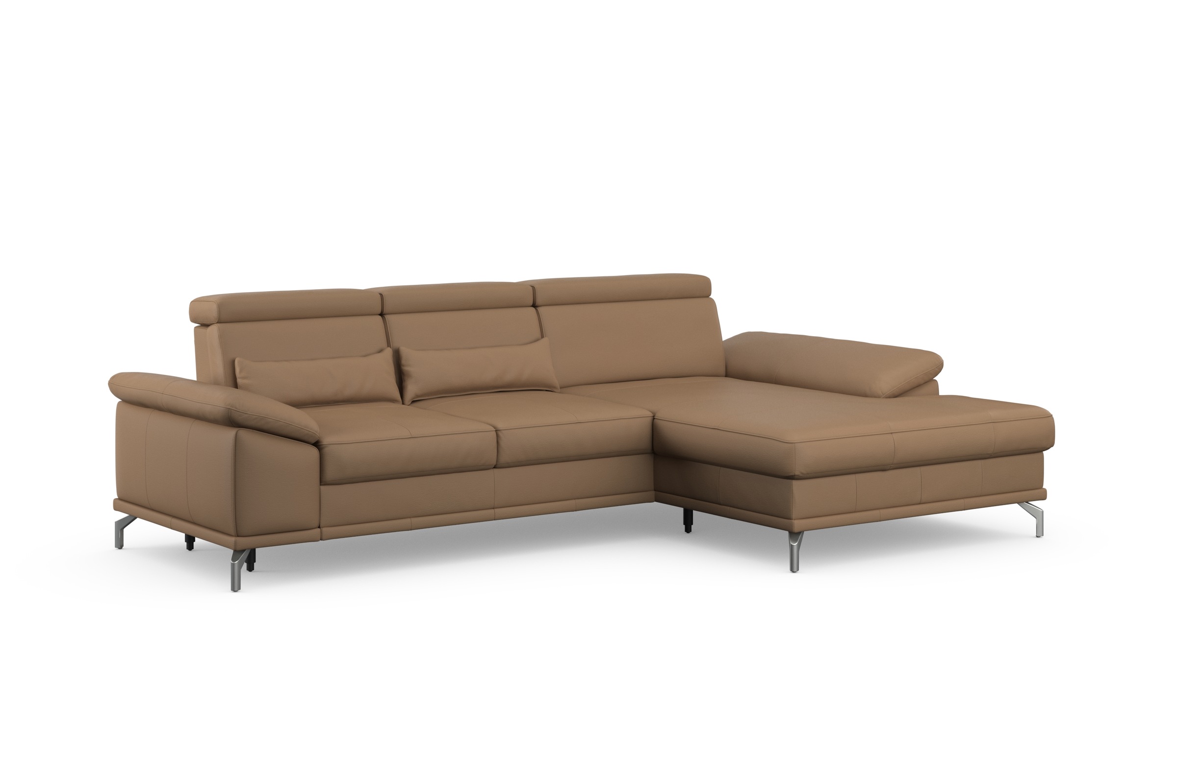 sit&more Ecksofa »Cabrio L-Form, mit Sitztiefenverstellung, Arm- und Kopfteilverstellung«, 2 Nierenkissen, Federkern, optional Bettfunktion und Stauraum