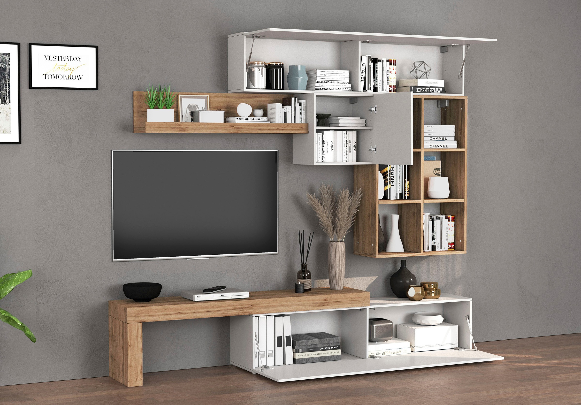 INOSIGN Wohnwand »Chronos Wohnwand, Medienwand, 5-er set« 5 Stk. tlg.