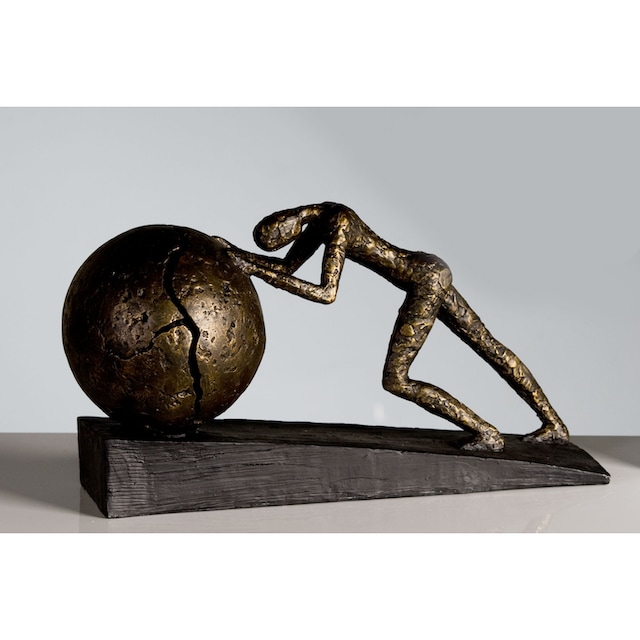 Casablanca by Gilde Dekofigur »Skulptur Heavy Ball«, (1 St.), Dekoobjekt,  Höhe 22 cm, mit Spruchanhänger, Wohnzimmer bestellen online bei OTTO