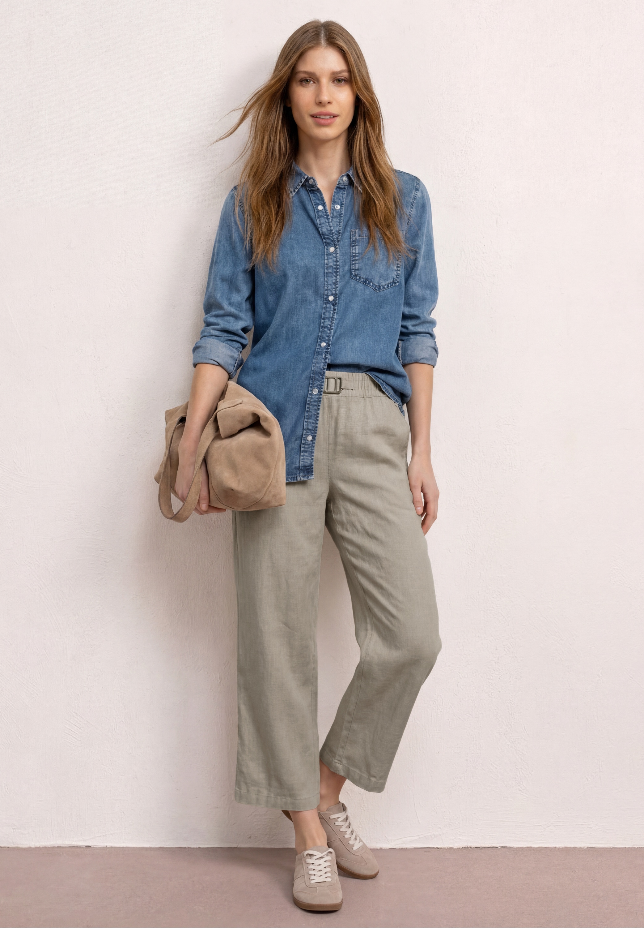 STREET ONE Stoffhose »Style Emee«  Leinenhose mit Schnallendetail