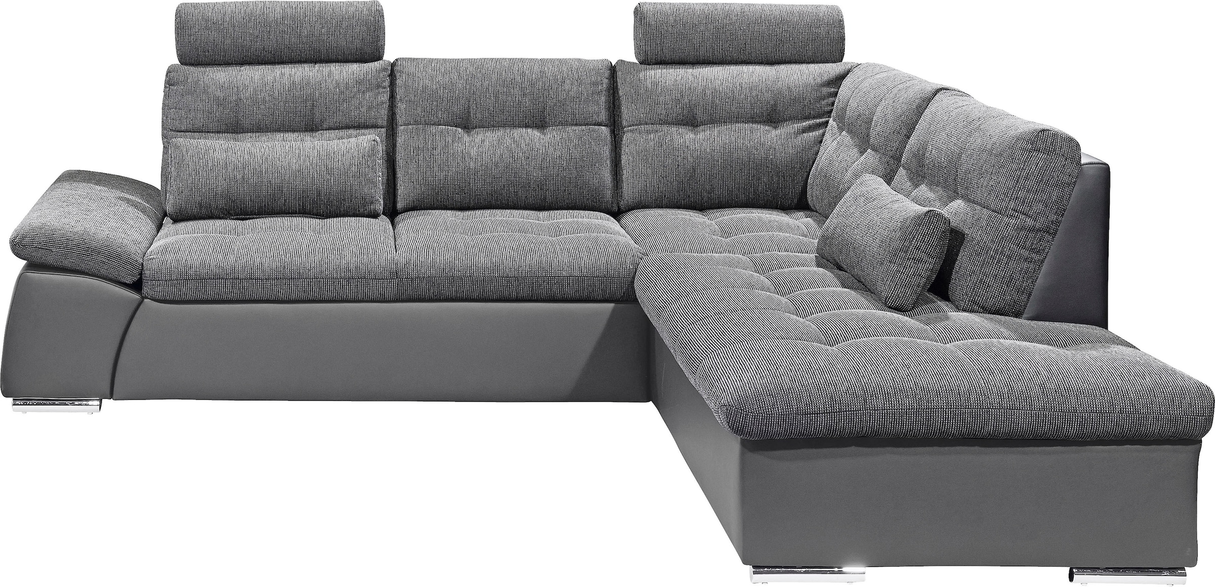 ED EXCITING DESIGN Ecksofa »Jakarta L-Form«, mit Bettfunktion, Kopfstützen, Nierenkissen etc.