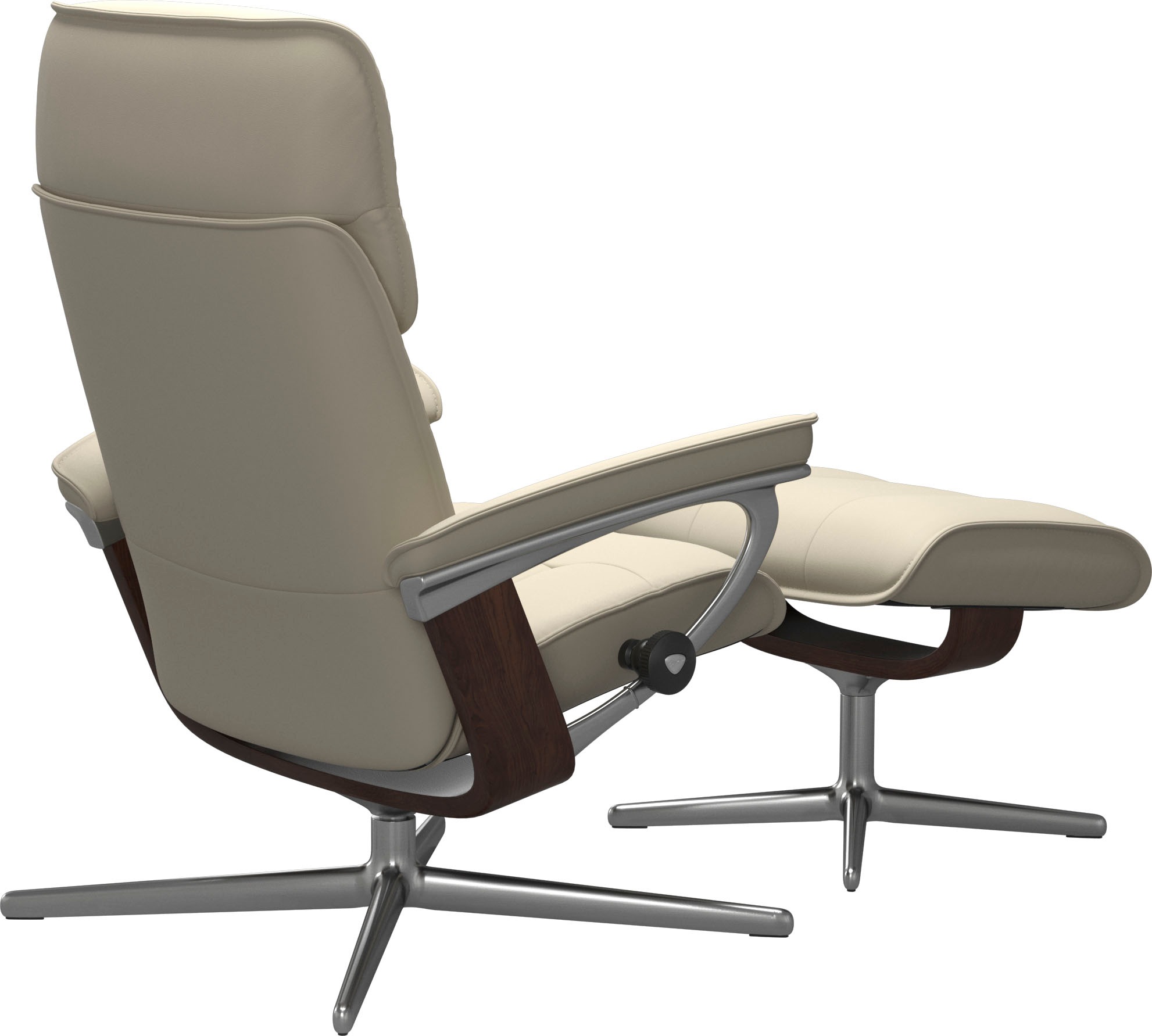 Stressless® Relaxsessel »Admiral« Set, Relaxsessel inkl. Hocker,  mit Cross Base, Größe M & L, Holzakzent Braun