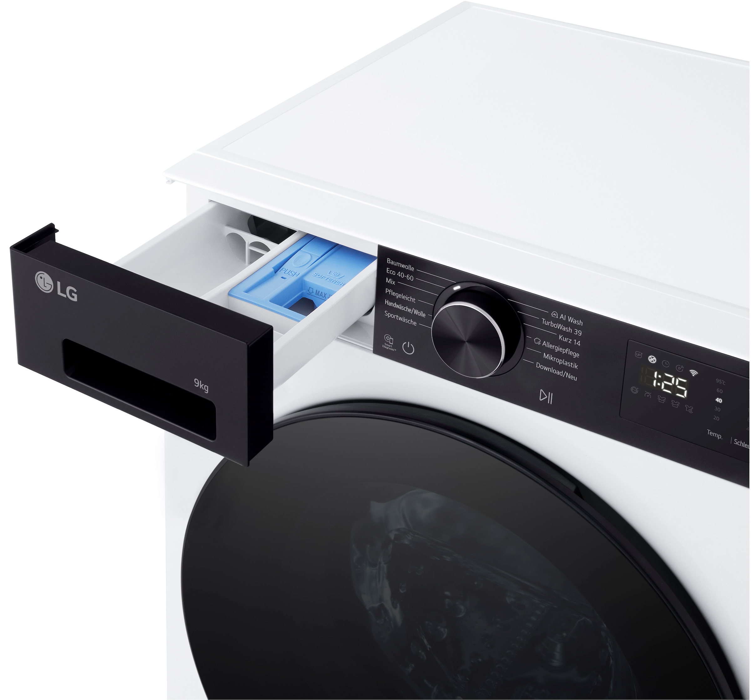 LG Waschmaschine »F4WX709YP« 9 kg 1400 U/min AI Wash, ThinQ App inkl. Programm-Download, 14-Minuten-Kurzprogramm