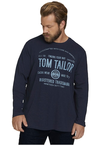 TOM TAILOR Men Plus Langarmshirt, mit großem Logoprint kaufen