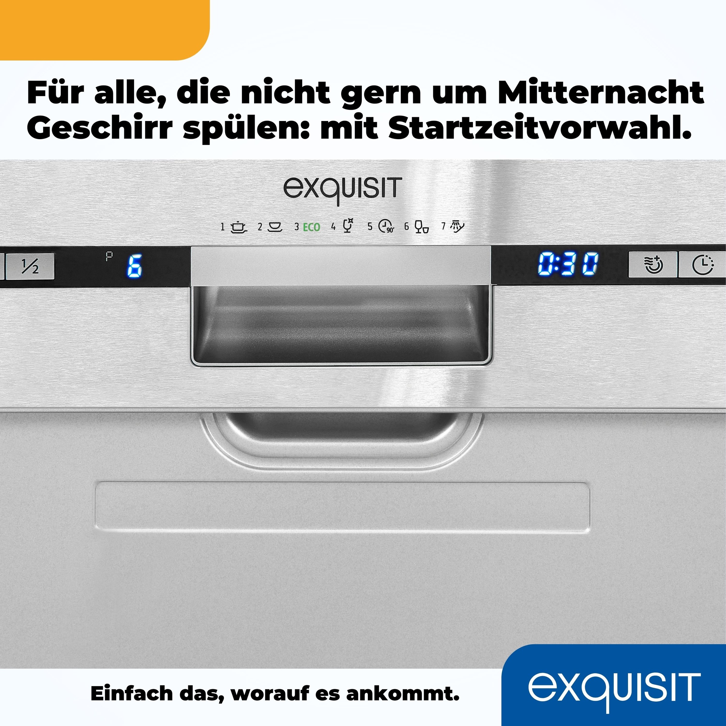 exquisit teilintegrierbarer Geschirrspüler »EGSP2109-EB-030E« 9 Maßgedecke Kompakt und ideal für kleine, schmale Nischen, kleine(Single)Haushalte