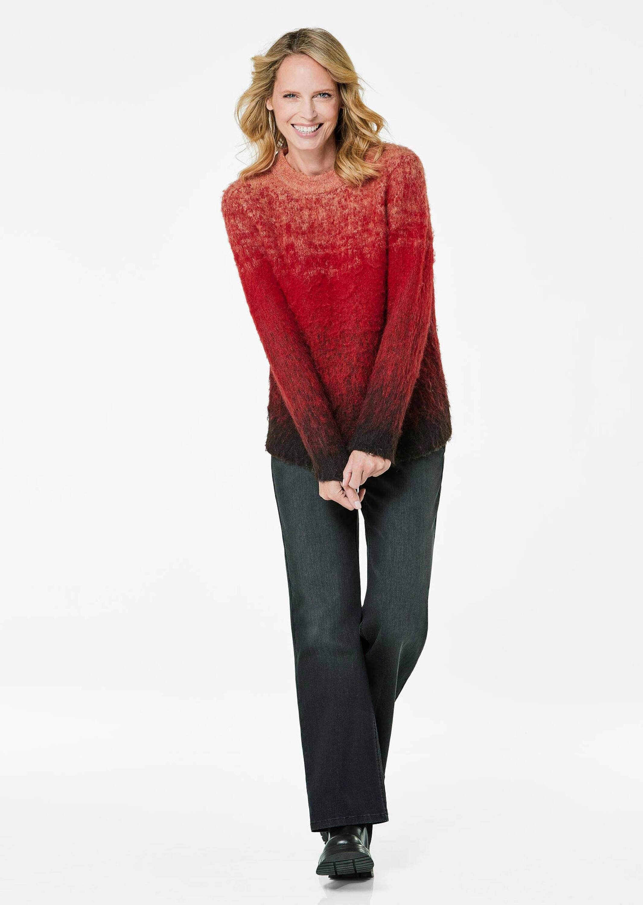 GOLDNER Strickpullover »Kurzgröße Strickpullover« Flauschiger Wollflor