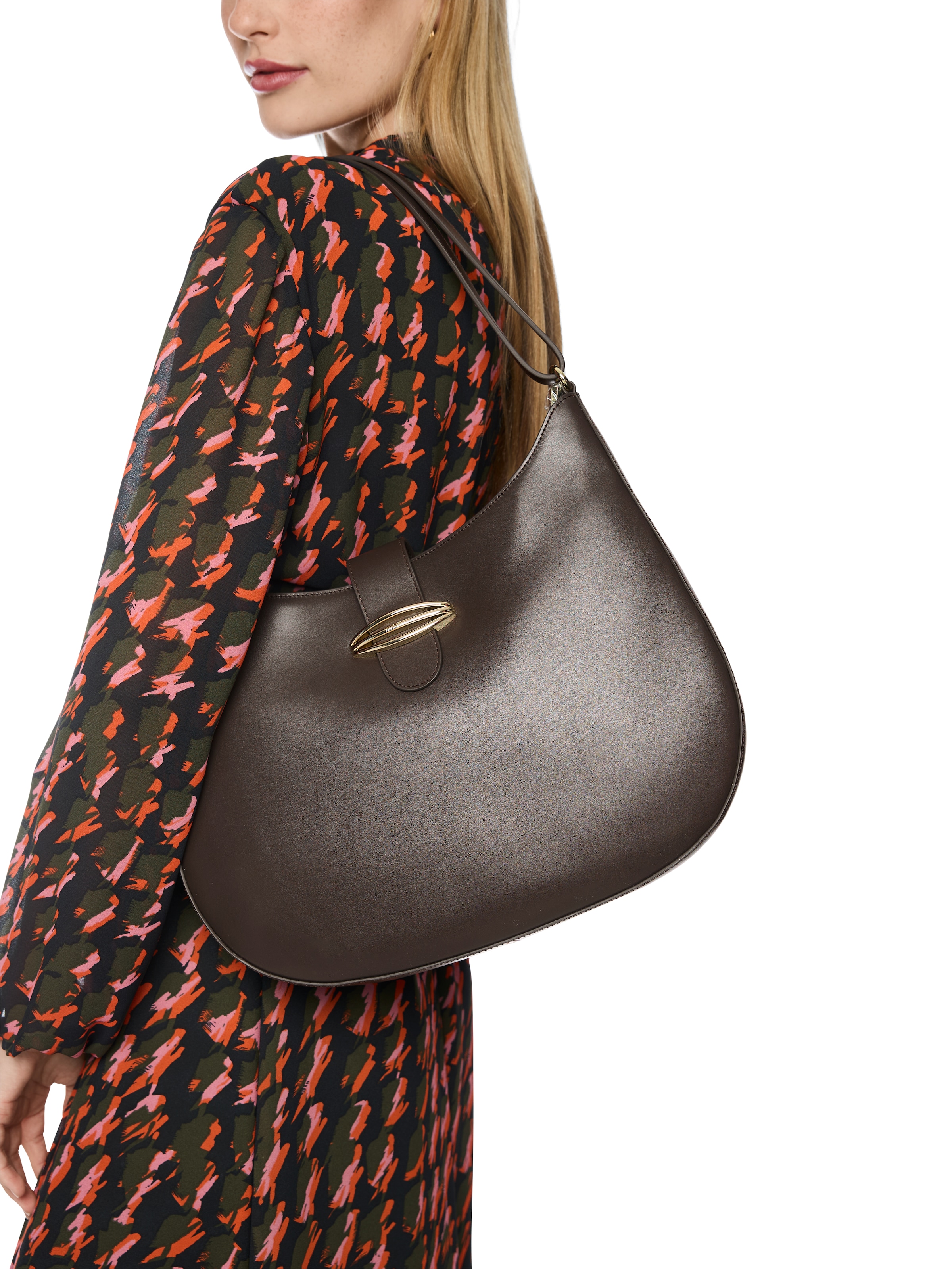 Marc Cain Hobo Damen Schultertasche mit edlem Schmuckelement