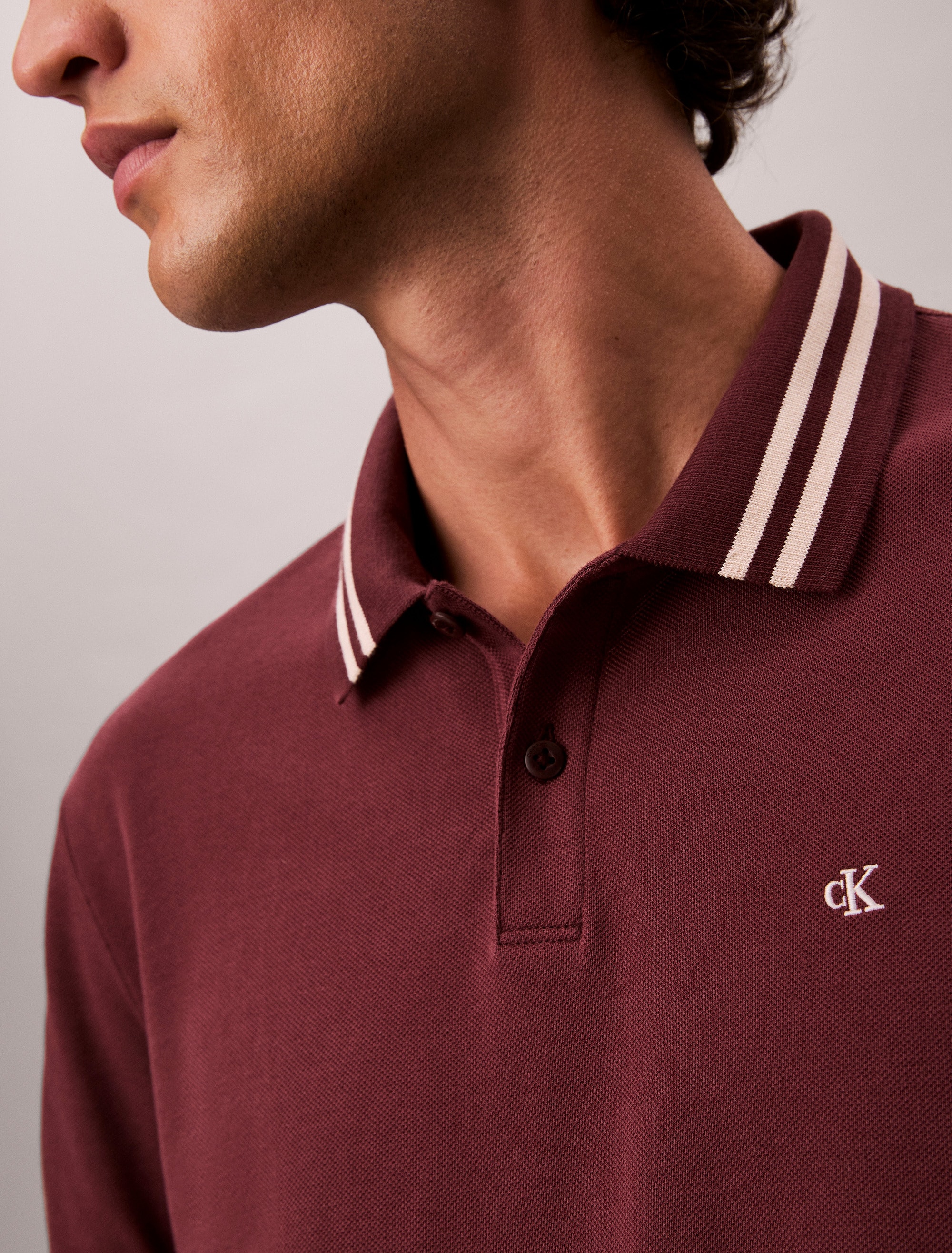 Calvin Klein Jeans Poloshirt »SS CSL PQ CLSSC TPPD«, Mit Rundhalsausschnitt