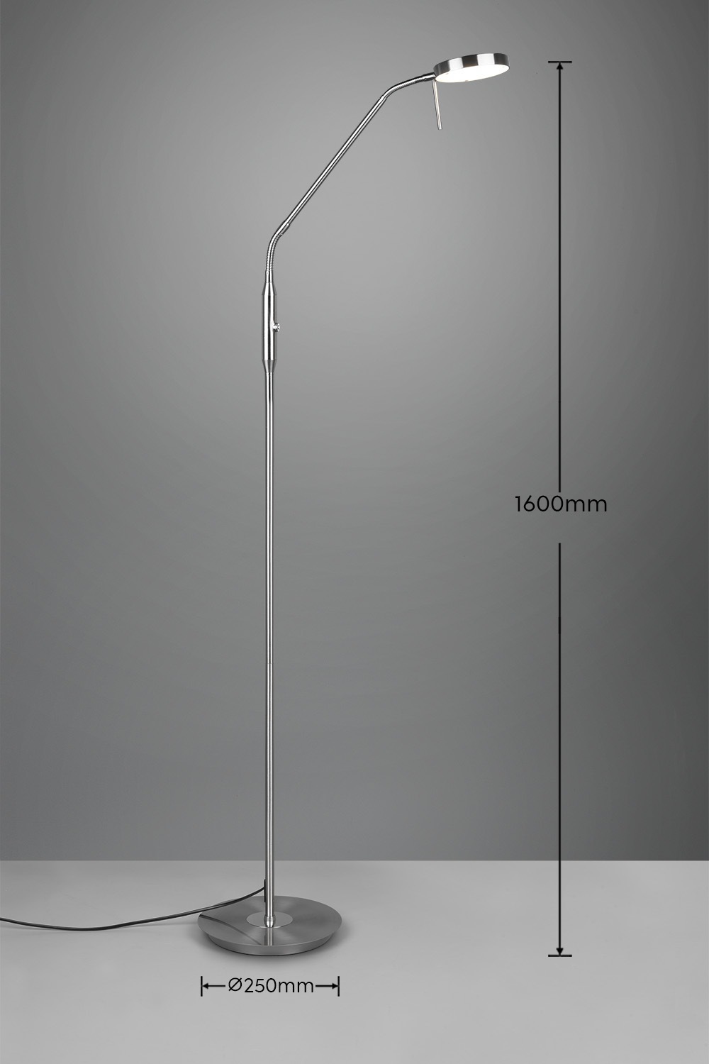 TRIO Leuchten LED Stehlampe »MONZA, Stehleuchte mit Sensordimmer Lichtfarbe einstellbar 2300-4000K«, 1 flammig, Leuchtmittel LED-Board | LED fest integriert, Leuchtenkopf flexibel verstellbar Memoryfunktion Höhe 145-160 cm