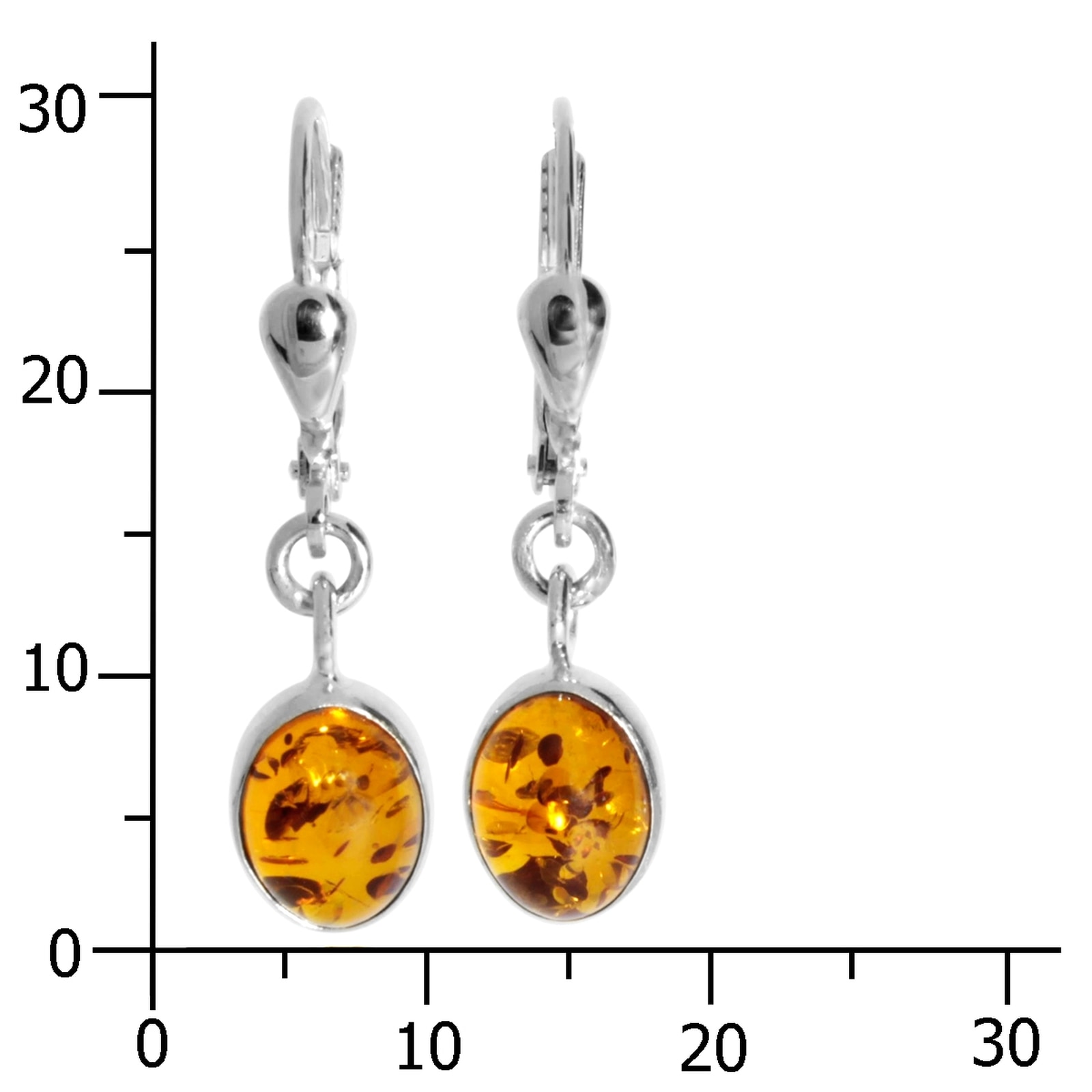 OSTSEE-SCHMUCK Paar Ohrhänger »- Classic 8 x 6 mm - Silber 925/000 - Bernstein«