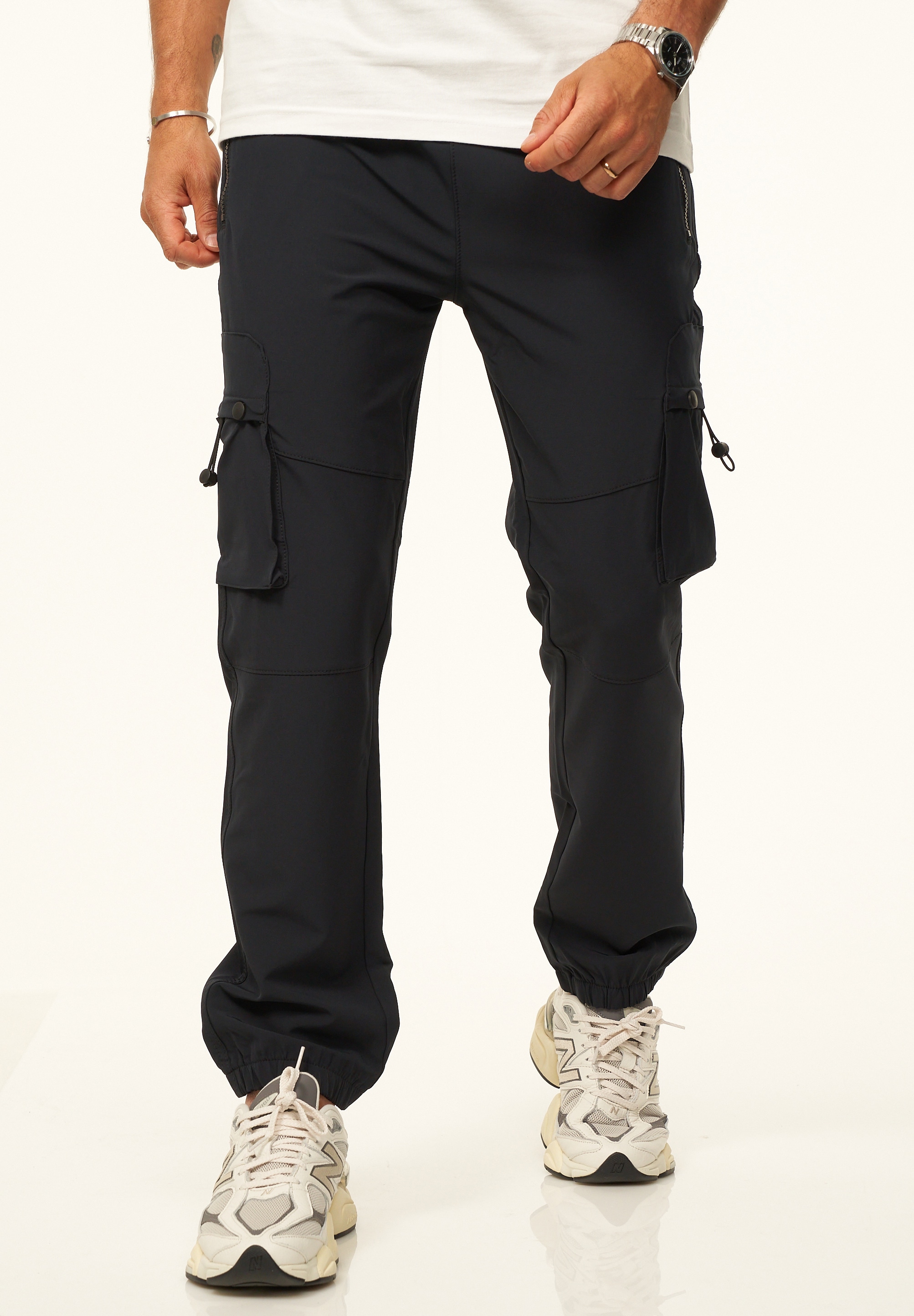 SOULSTAR Cargohose »als Tech-Pants mit Cargo Taschen - Freizeithose«  Herren Jogger-Hose Jeans mit Gummibund & Tunnelzug Outdoorhose