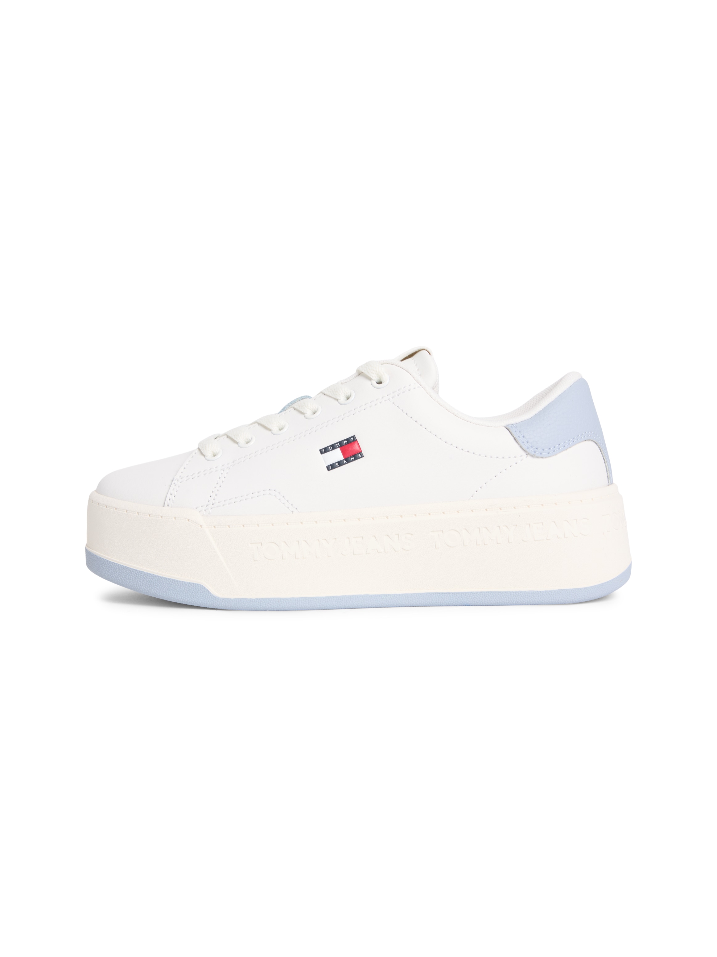 Tommy Jeans Plateausneaker »PLATFORM LOGO SNEAKER«  Schnürschuh, Halbschuh, Freizeitschuh mit seitlicher Logoflag
