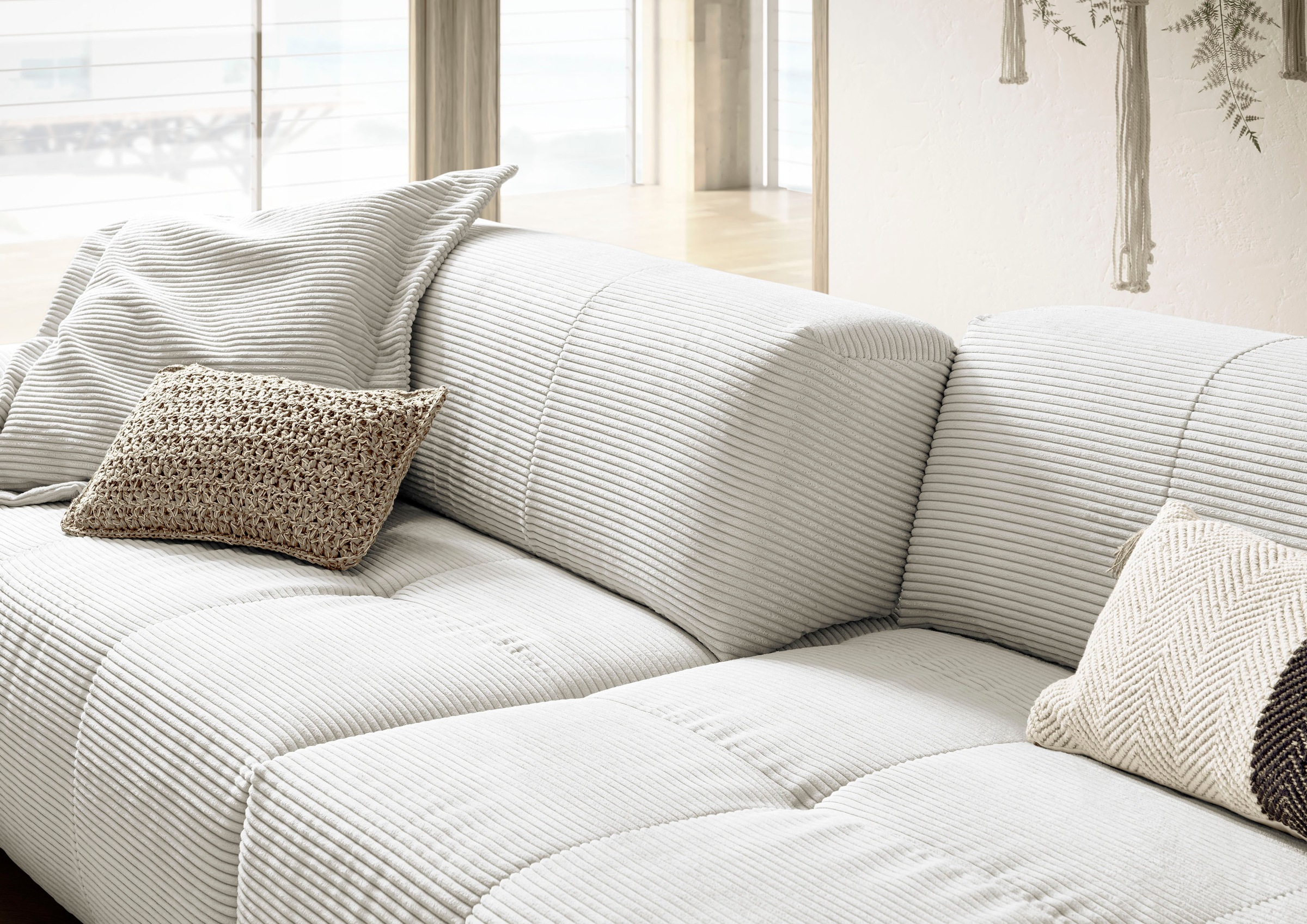 3C Candy Big-Sofa »Yoshy Mega Sofa mit Komfortfunktionen, modern und bequem,« Zwei Sitztiefen durch verstellbare Rückenlehne, Bezug in Cord