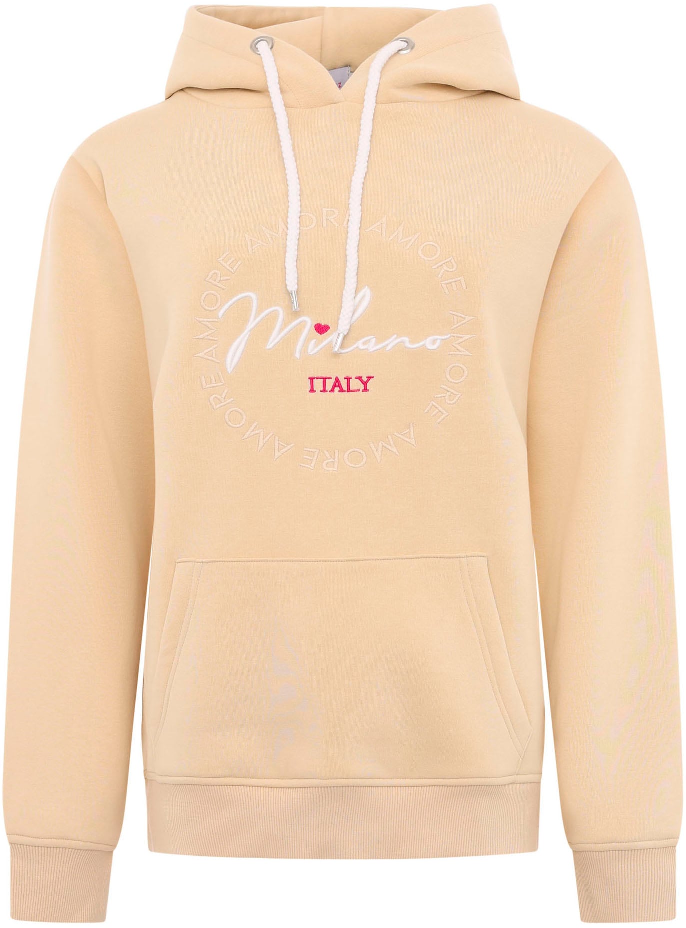 Zwillingsherz Hoodie, mit "Amore"-Aufstick und Herzchen am Rücken, Kapuze