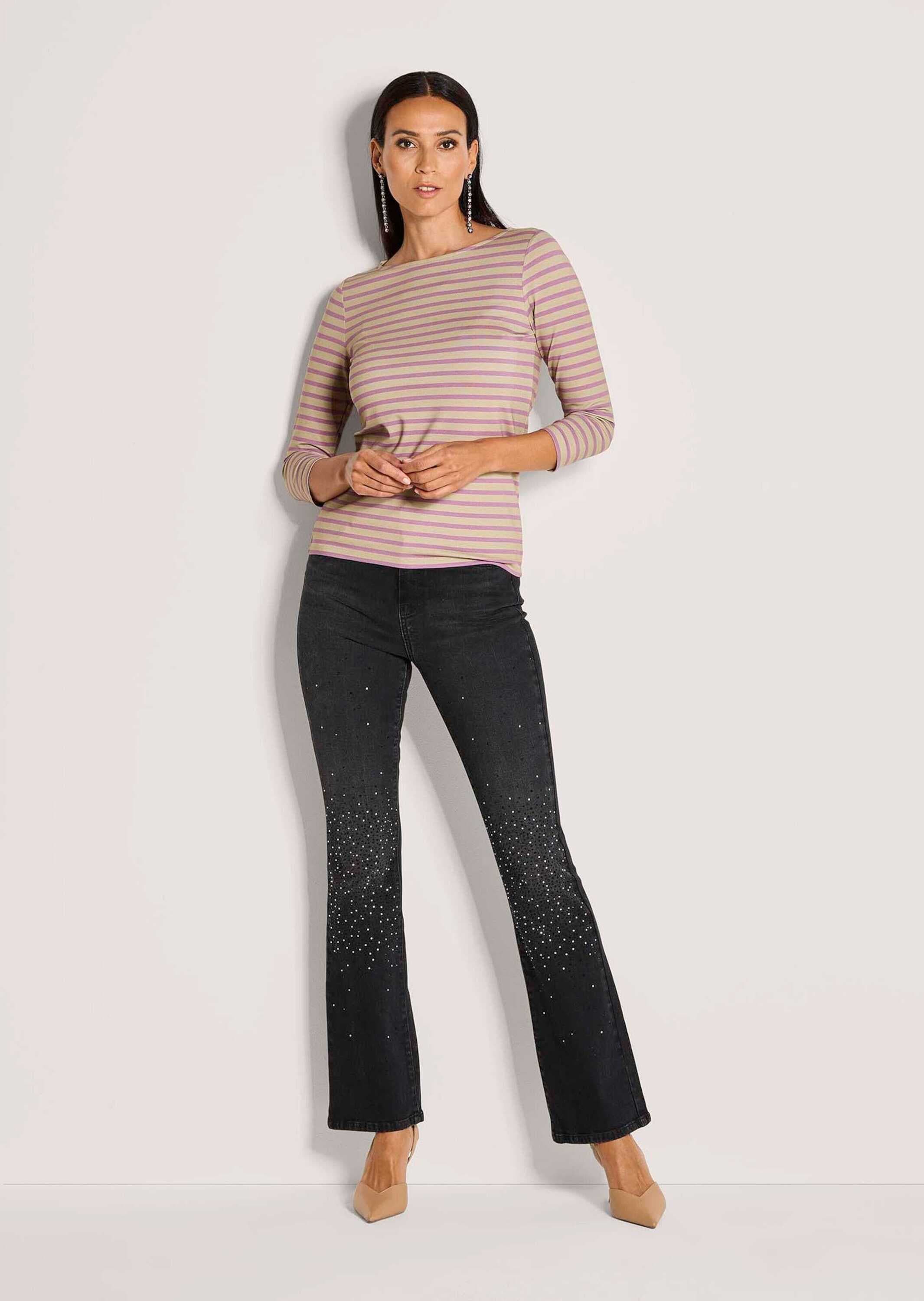 MADELEINE 3/4-Arm-Shirt »Shirt Ringelshirt mit U-Boot-Ausschnitt, Halbarm« Ringelshirt mit 3/4-Arm