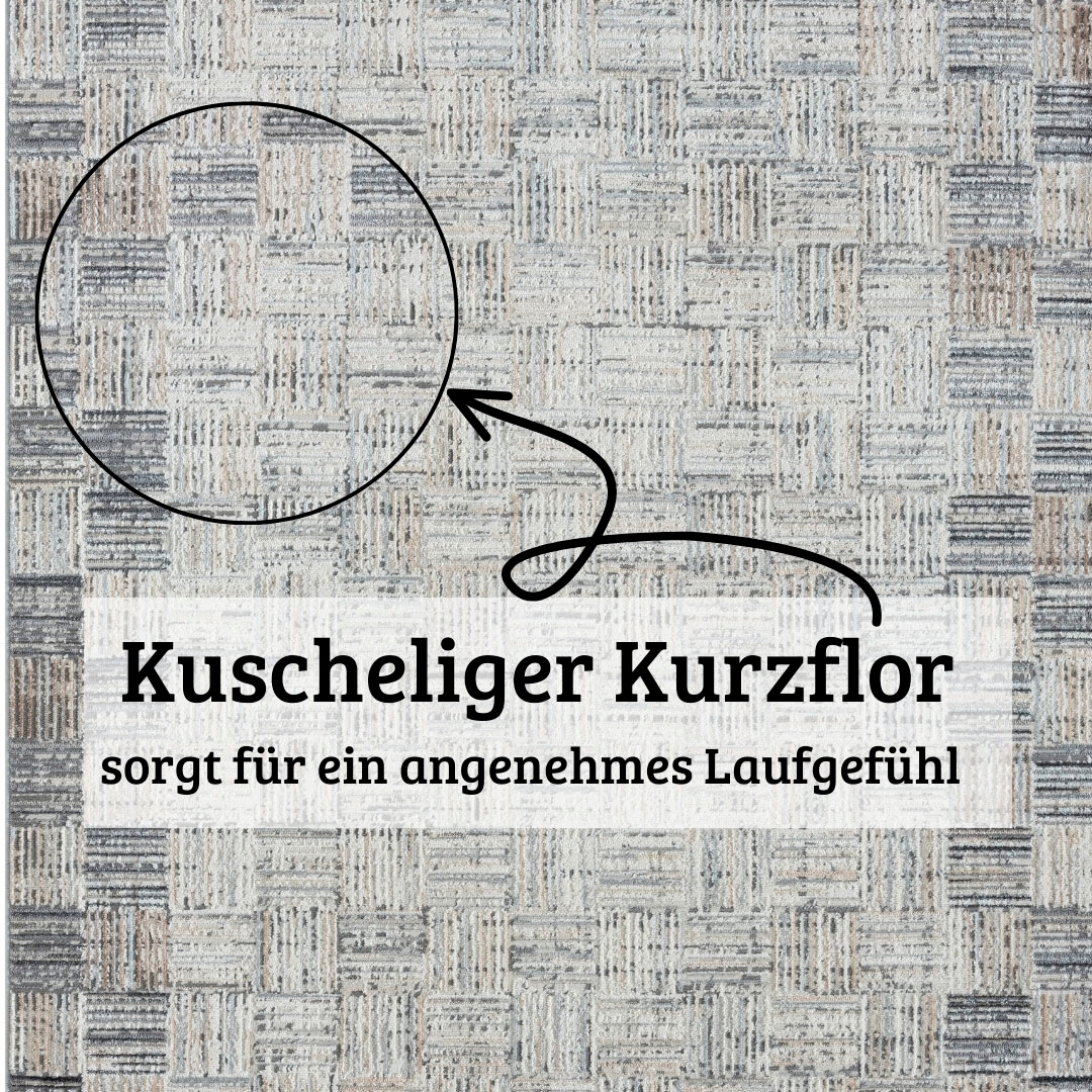 OTTO home Teppich »Yasmin, LAGERRÄUMUNG!« rechteckig 8 mm Höhe Kurzflor, modernes Design, mit Bordüre, pflegeleicht, Wohnzimmer